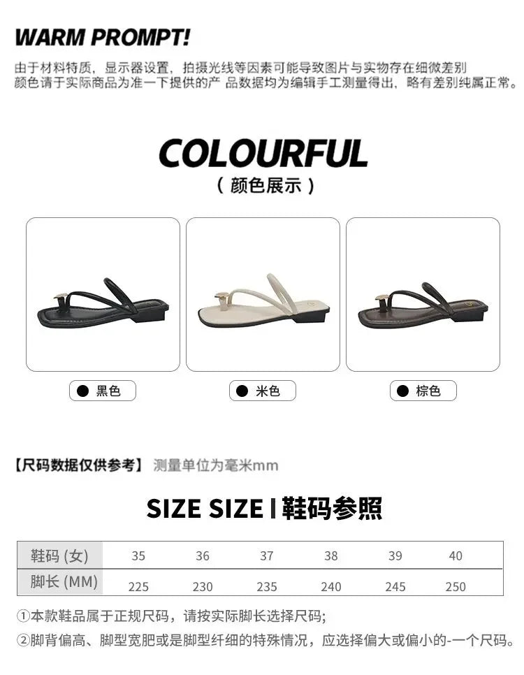 Beach Flip Flop Clip Toe Women Flats Slippers Shoes Outdoor Casual Ladies Low Heel Slides
