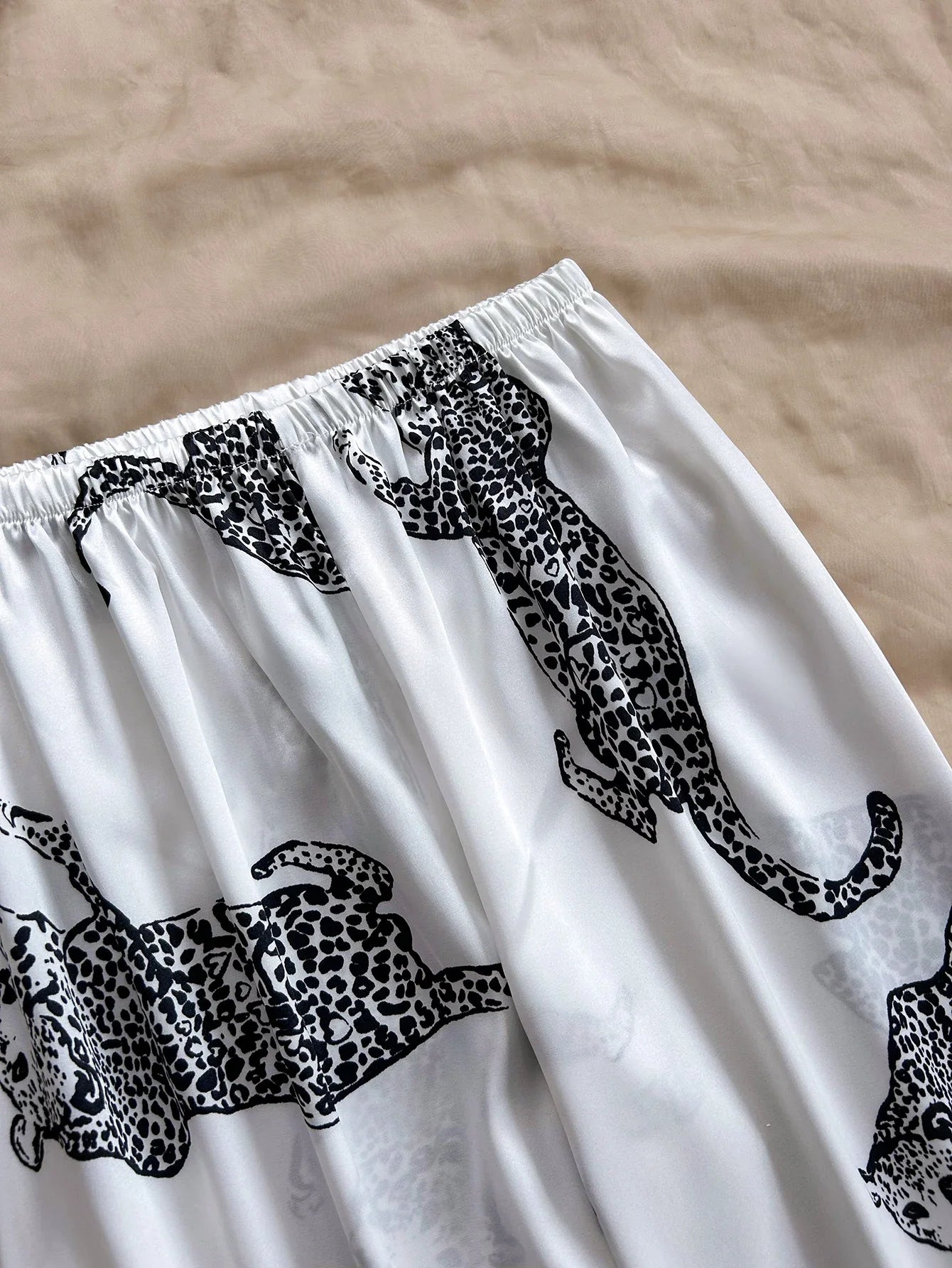 2 Pcs Leopard Women's Prints Loose Fit Pants with Elastic Waist Comfortable Lounge and Casual Wear for Ladies