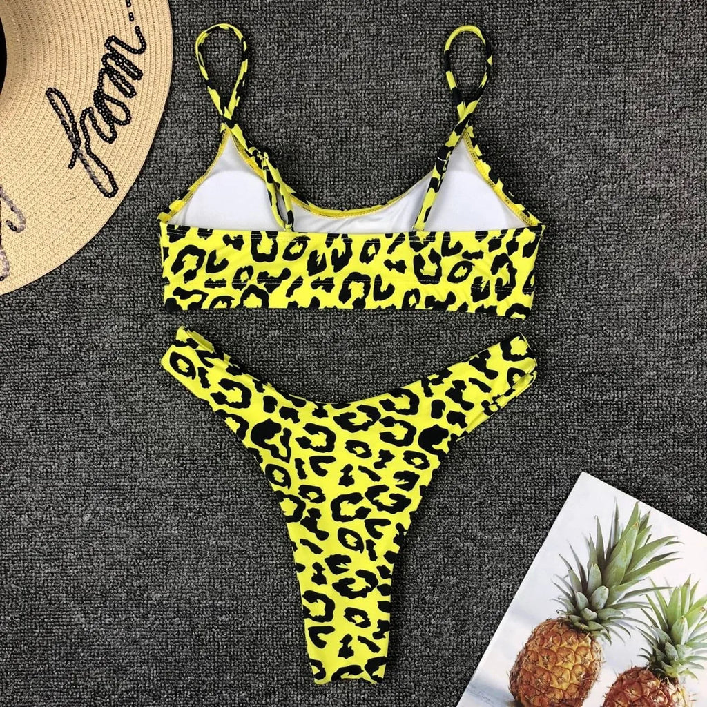 2026 Sexy Leopard Brazilian Bikini Female Swimsuit Women Swimwear Two Pieces Bikini Set High Cut Push Up Bathing Suit Swim Lady