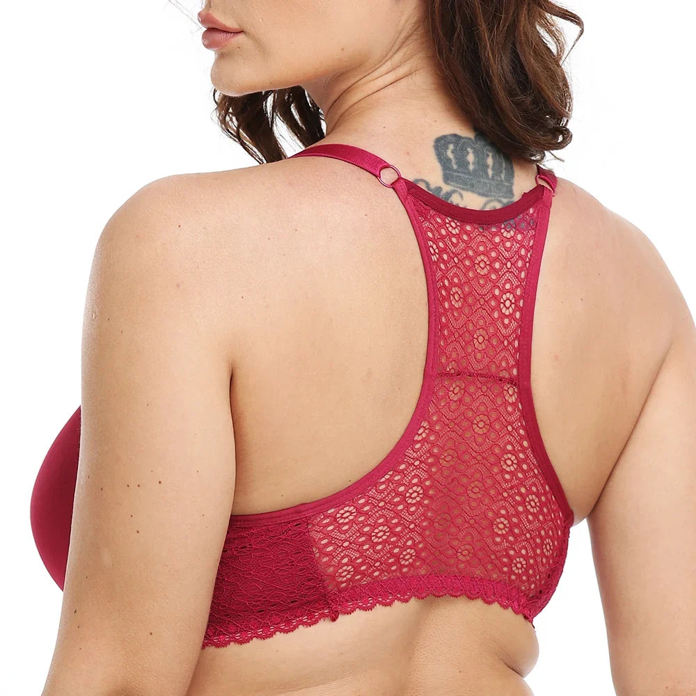 Front Closure Brassiere Plus Size Womens Back Bra Lager Bosom Sexy Lingerie BH Top Underwear C D E Cup