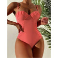 2026 One Piece Swimsuit Swimwear Women Sexy Push Up Pleated Solid Bathing Suit Beachwear New Maio Feminino Praia Banadores Mujer