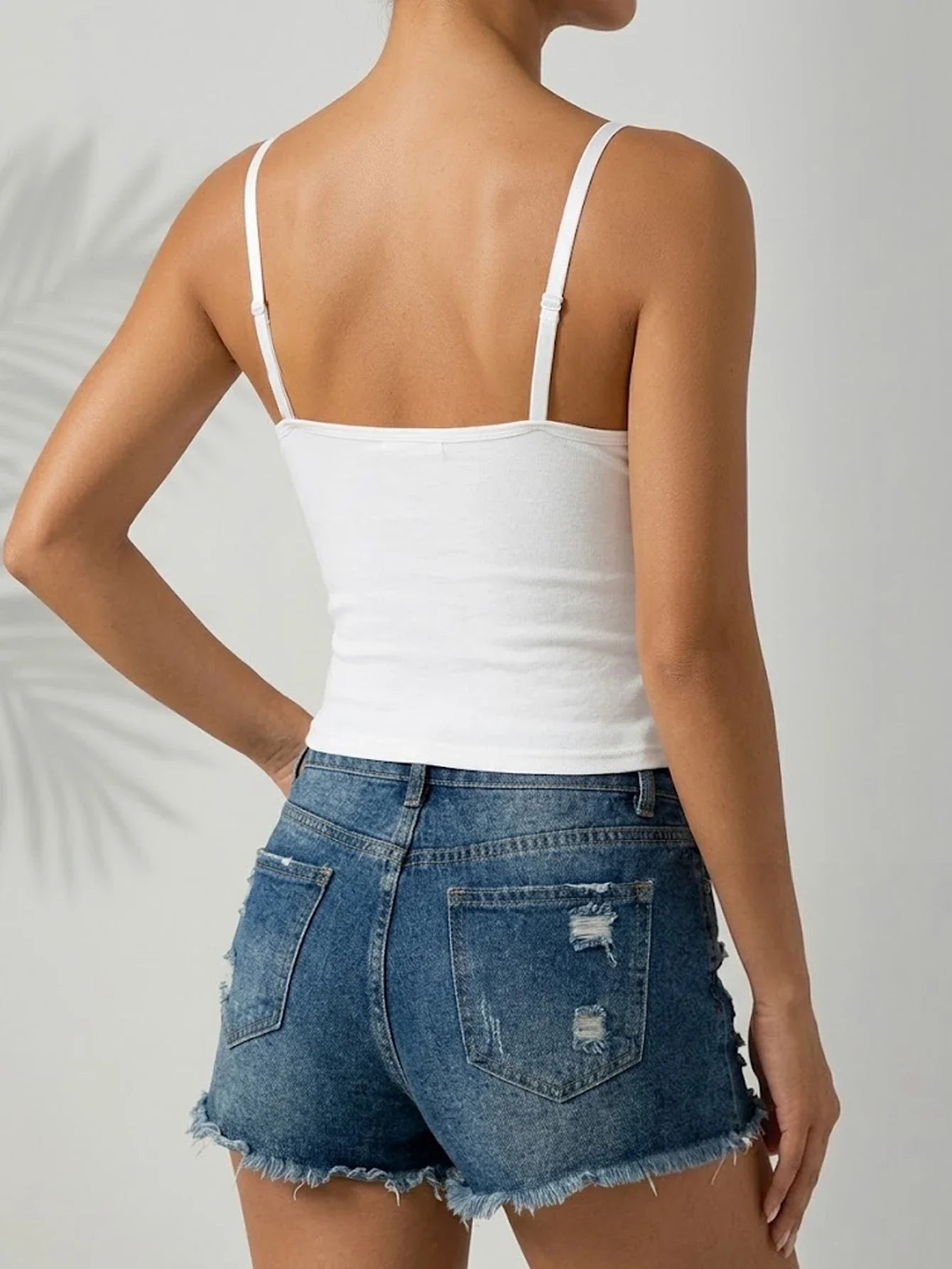 Lace neckline Women Sleeveless Camisole Built-in padding Adjustable thin straps Tank Top Summer Beathable Ladies Vest