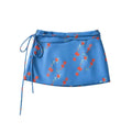 Vacation Vietnam Low-waist Cross-strap Mini Skirt For Women Summer Fresh Print Slim-fit Bodycon Ultra-short Skirt Elegant H1YO