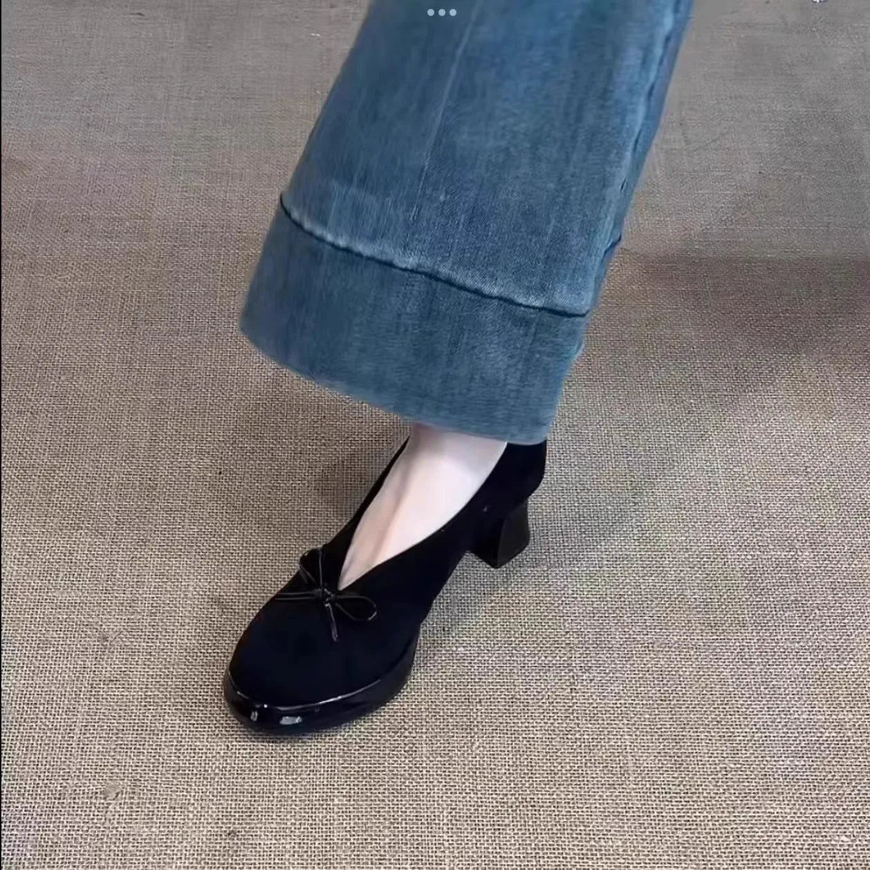 Spring Autumn Platform Mary Jane Shoes Women Thick High Heels Shoes Vintage Slip on Butterfly-knot Pumps 2026 New
