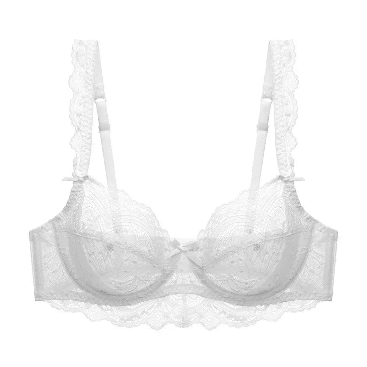 Logirlve Ultrathin Bra Transparent Brassiere Sexy Underwear Plus Size Cup Embroidery Women Lingerie Lace Bras Hollow out