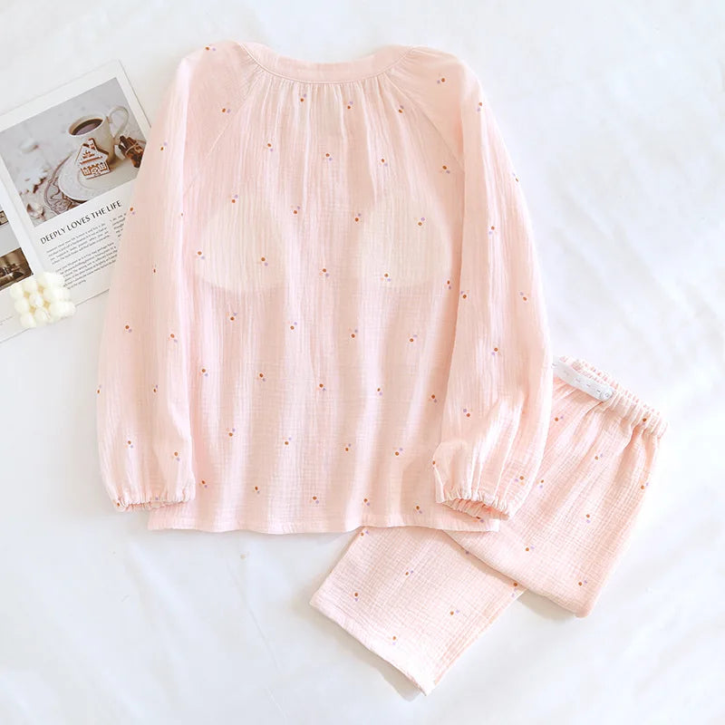 Maternity Pajamas Breastfeeding Clothes Woman Feeding Nightie Autumn Long Sleeve Sleepwear Women's Cotton Wear Pregnant