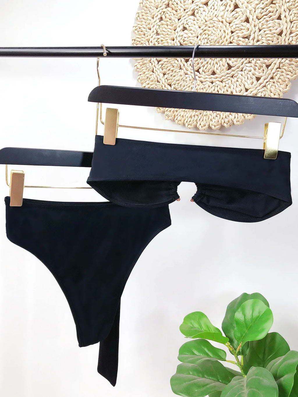 2026 Sexy Bikini Bandeau Women Snakeskin Black Swimwear Swimsuit Bikini Set Bathing Suit Female Belt Metal Hoop Decor Banadores