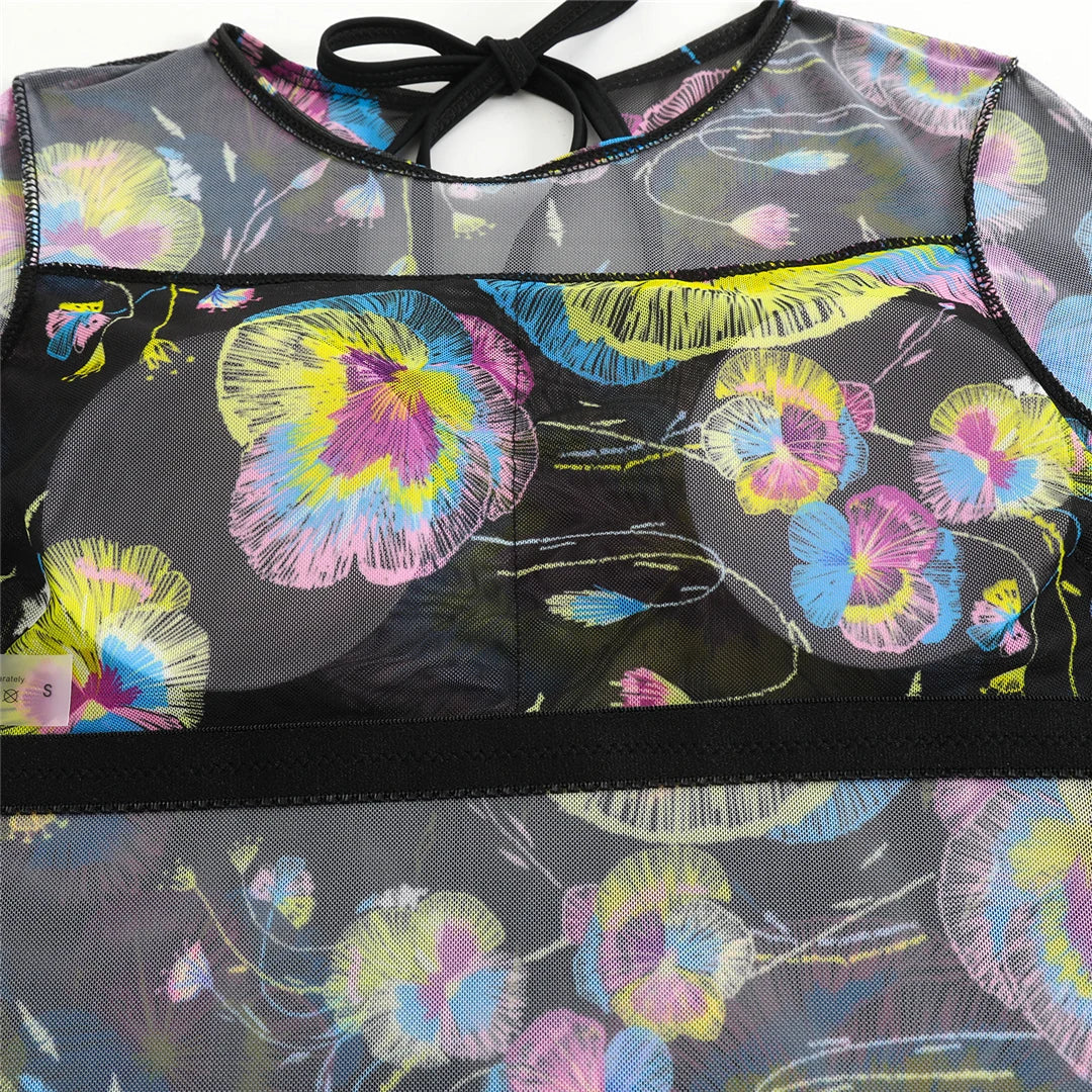 S - XXL New Printed Long Sleeve With Pants Women Swimwear One Piece Swimsuit Female Floral Padded Bather Bathing Suit Swim V7176