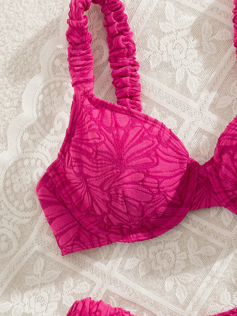 S - XL Printed Underwired Bikini Women Swimwear Female Swimsuit Two-pieces Bikini Set High Cut Bather Bathing Suit Swim Lady