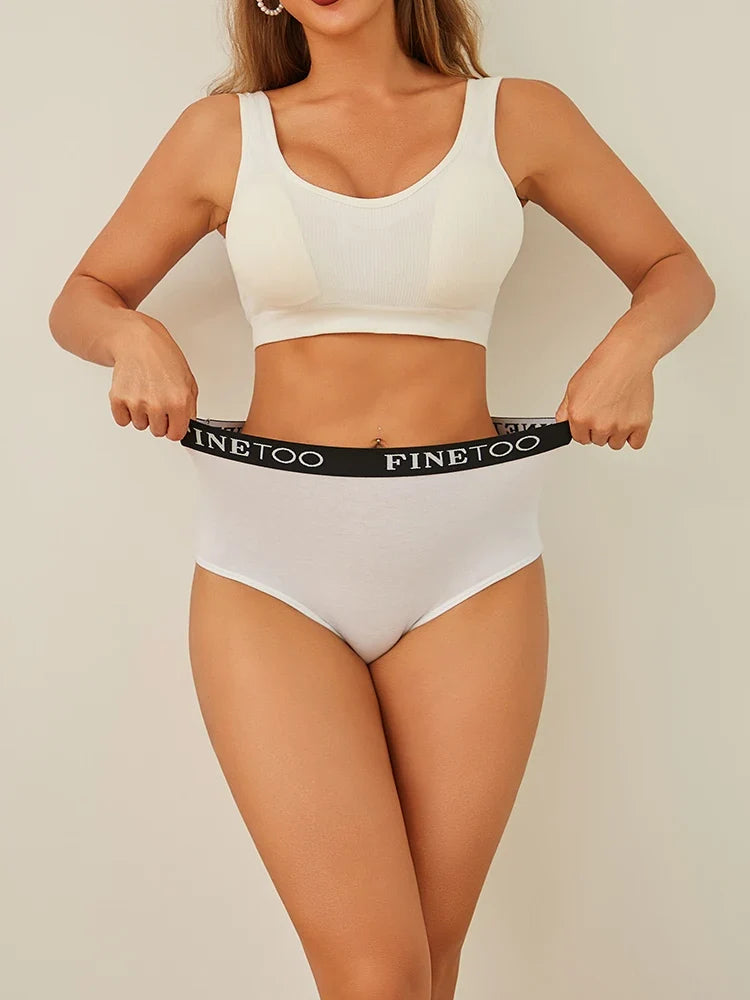 Finetoo 3Pcs/Set Women's Seamless Cotton Briefs Women Plus SizePanties Breathable Underwear Female Low Waist Soft Lingerie S-XXL