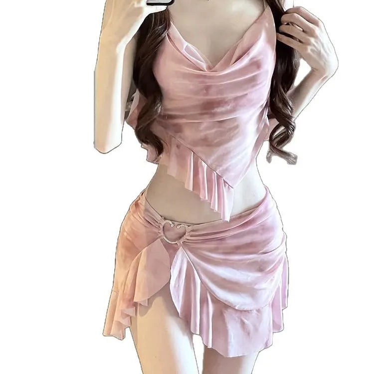 Bikini Swimsuit, Women's Three Piece Set, High-end Split, Flesh Covering, Conservative Beach Vacation, Hot Spring Swimsuit