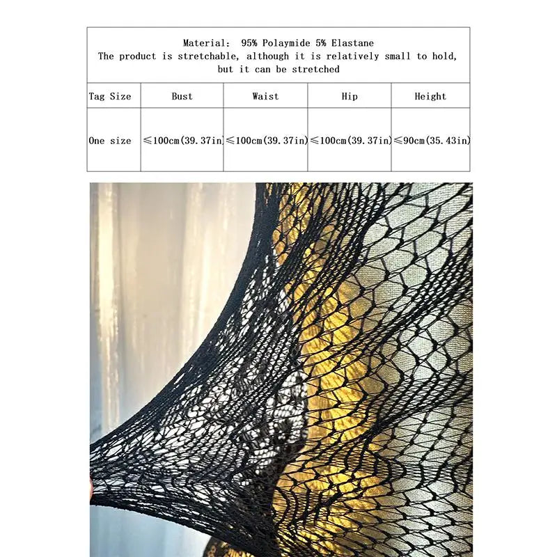 Sexy Beach Cover Up Dress Hollow Out Fishnet Dress Without Bikini Summer Holiday Beachwear Slimming Womens Black Beachdress