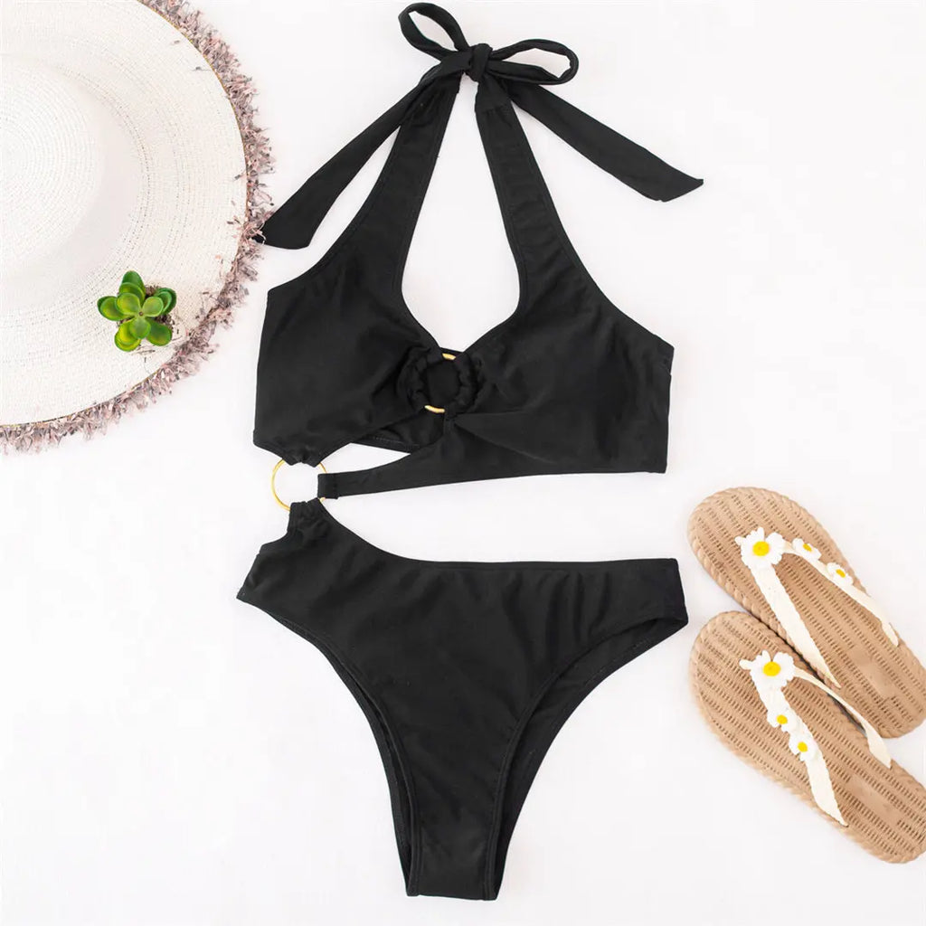 2026 Sexy Halter Asymmetric One Shoulder One Piece Swimsuit Women Swimwear Female Bather Bathing Suit Swim Lady Monokini V2660