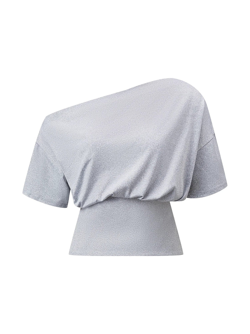 Women's Cinched Waist Blouse Tops Fashion Stylish Off Shoulder Short Sleeve Solid Color Shirts Summer Elegant Shirts Streetwear
