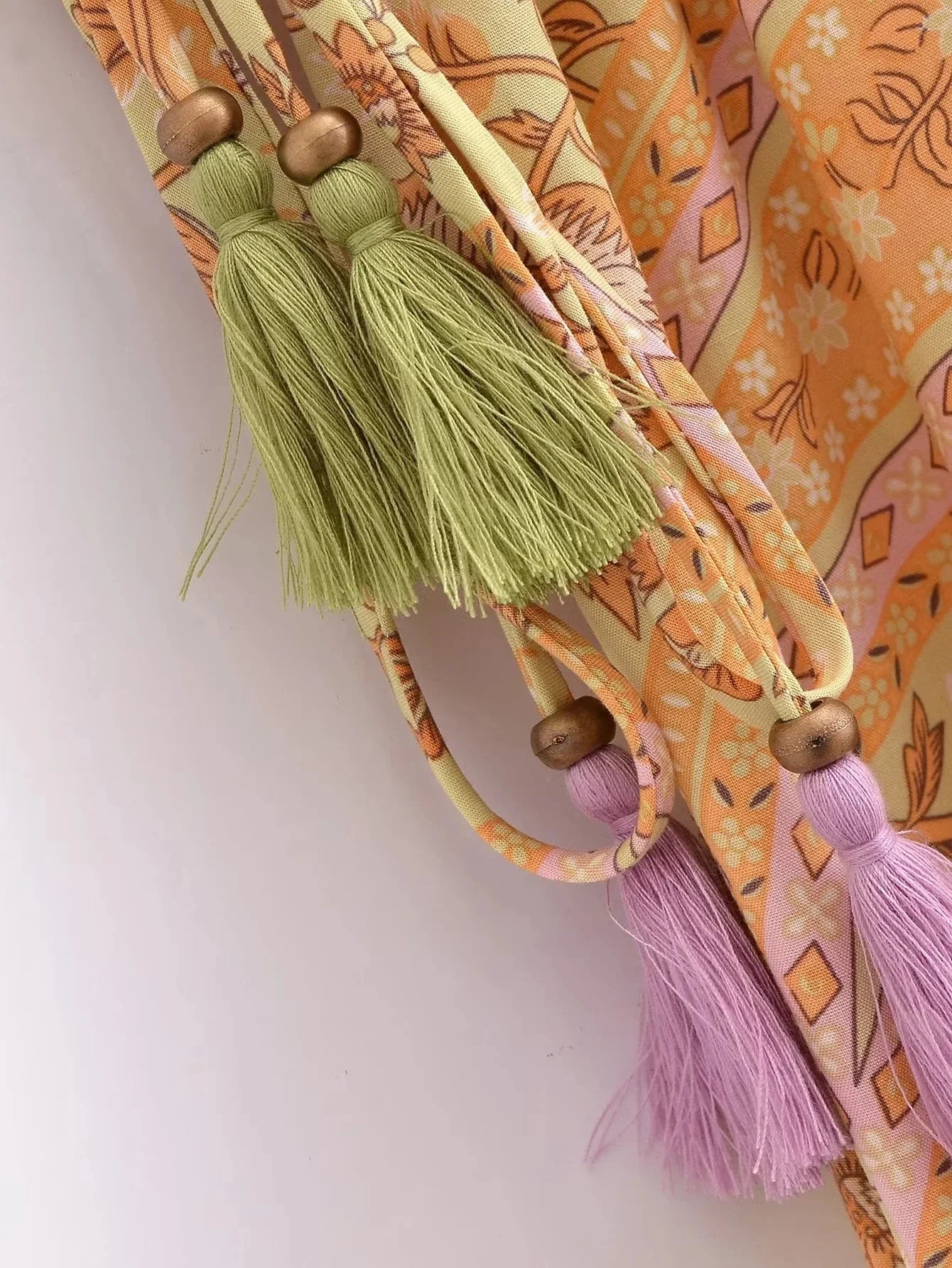 Paisley Print Bohemian Wide Leg Long Pants Jumpsuit Women Summer New Overalls Spaghetti Strap Loose Casual Boho Jumpsuit Tassel