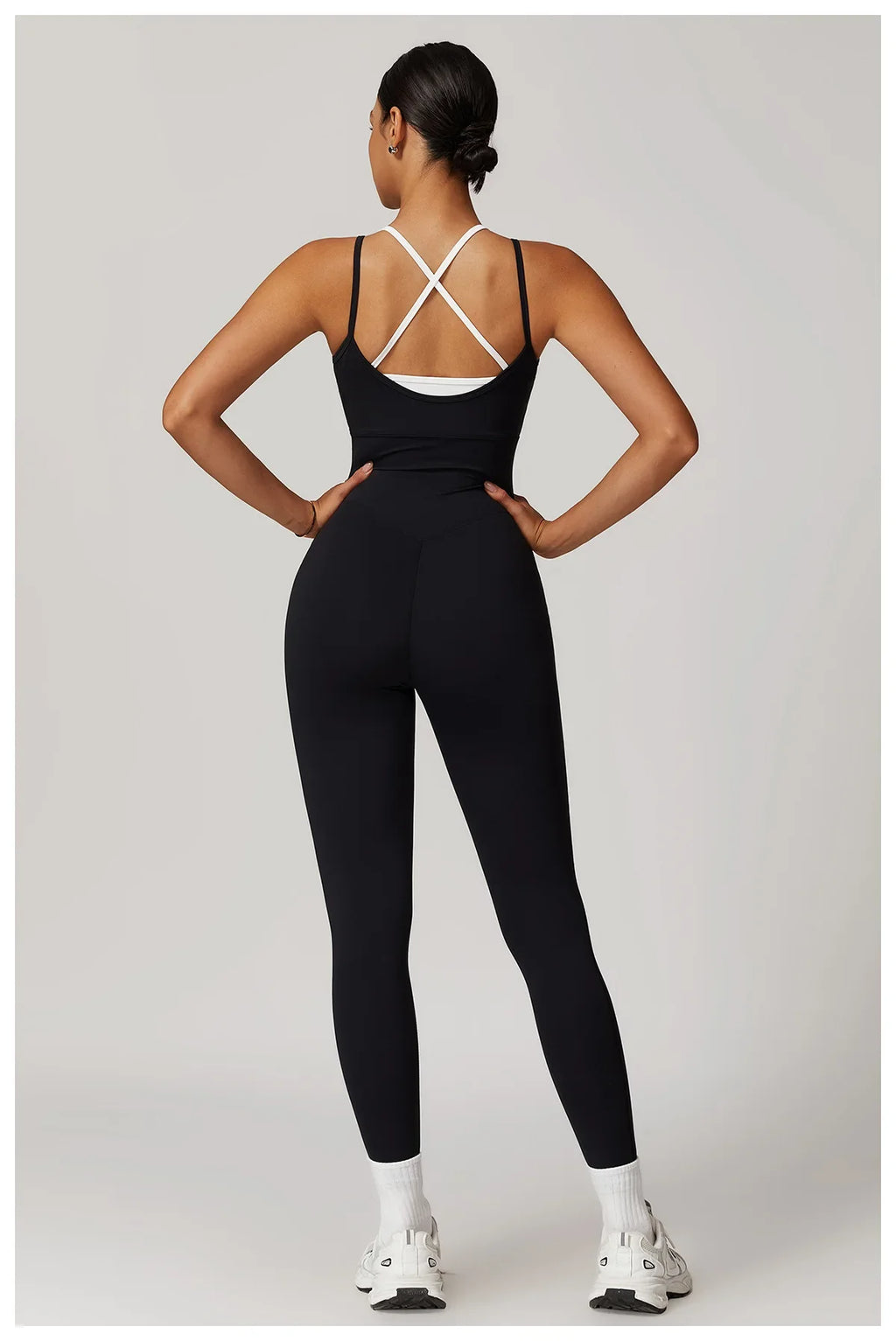 Yoga Jumpsuit Fake two color contrast halter sport jumps Women Push Up Gym Fitness Overalls Sport Outfit Sportswear Clothes 8843