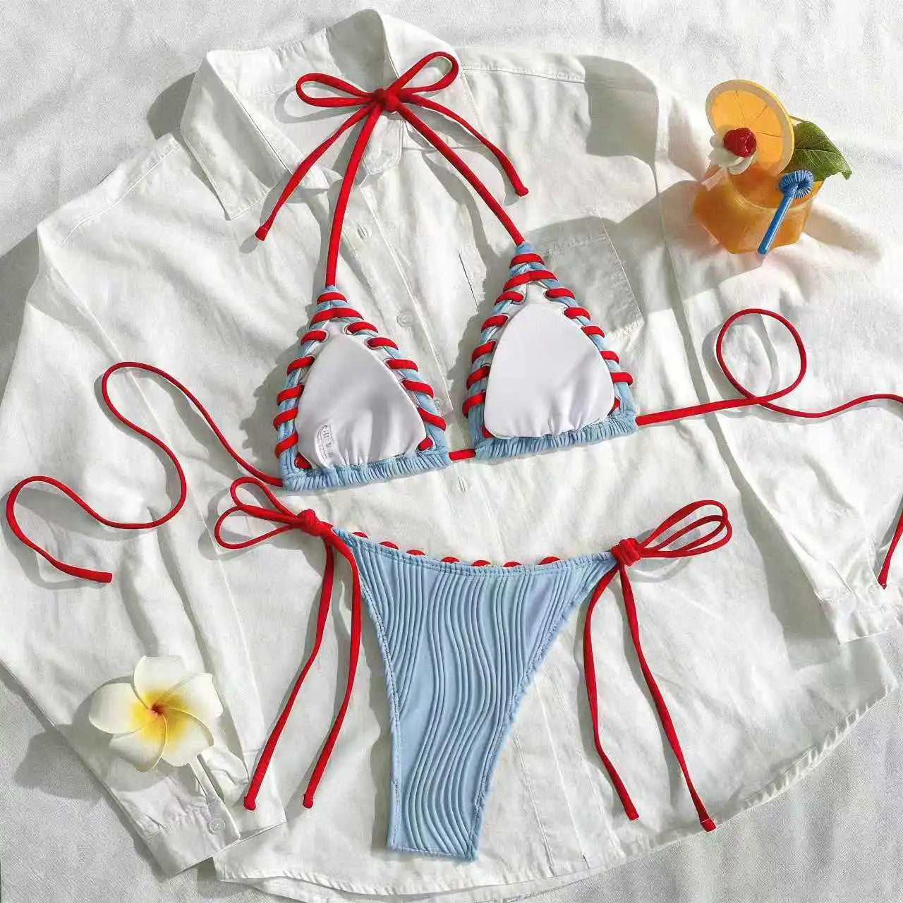 2026 Triangle String Bikinis Women Swimwear Female Sexy Swimsuit Solid Bathers Bathing Swimming Swim Suit Beachwear