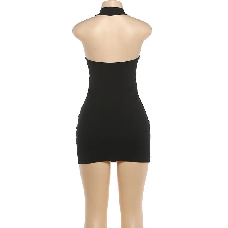 Summer Women's Fashion Dress Backless Hot Girl Sexy Slim Hip Cover Dress
