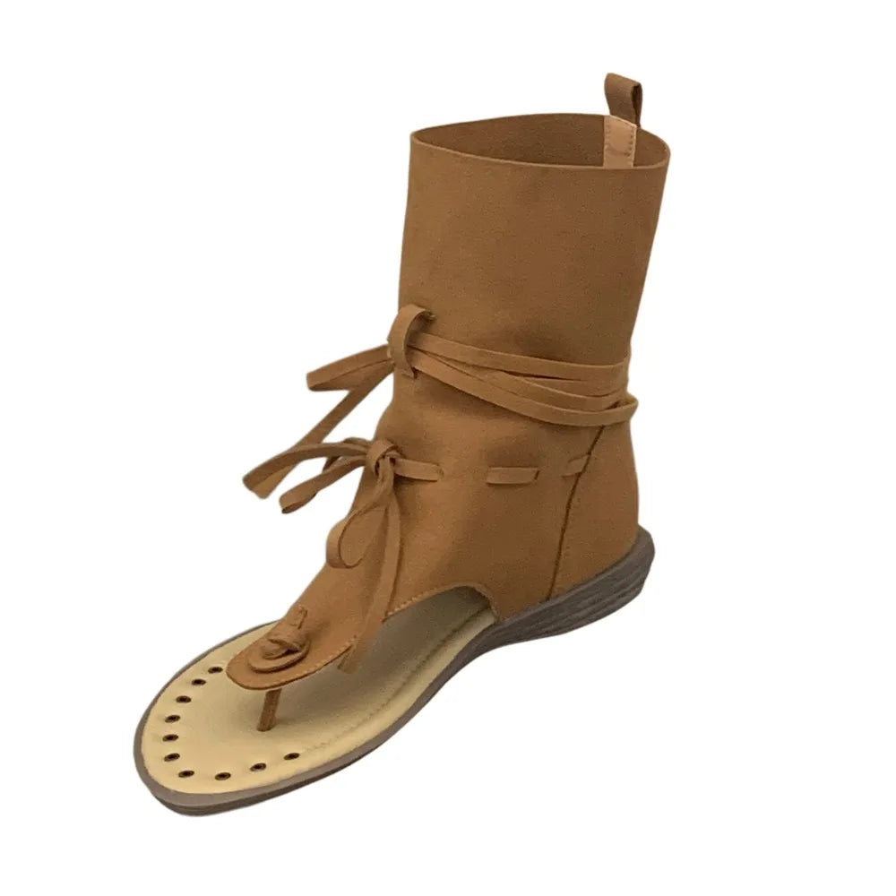 Summer Fashionable Flat Bottom Women's Gladiator Roman Short Ankle Cool Boots Korean Style Tassel Retro Sandals 2026