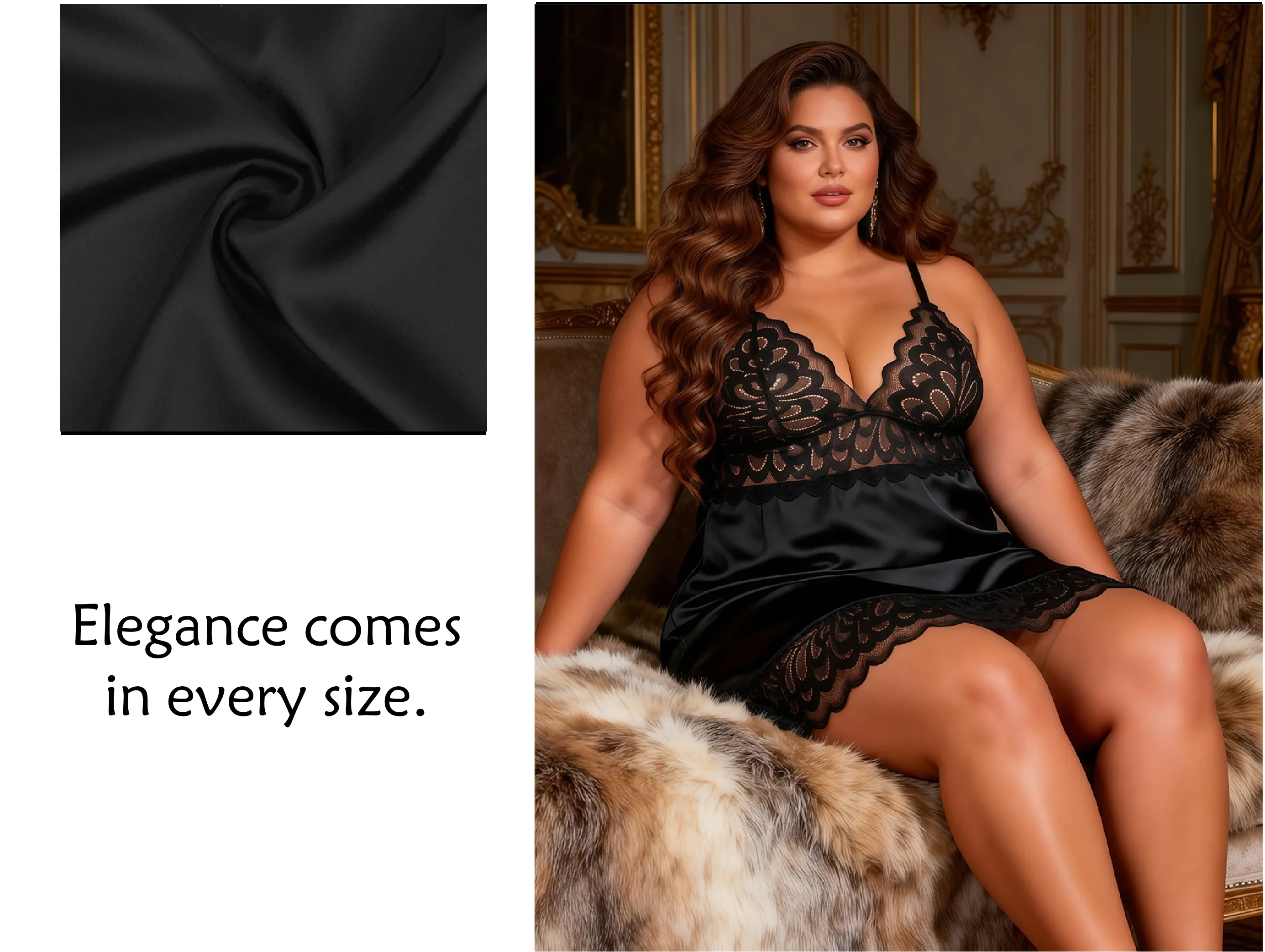 Green Lace Floral Babydoll Lingerie for Women Sexy Push Up Chemise Sleepwear with Back Hook and Eye Closure
