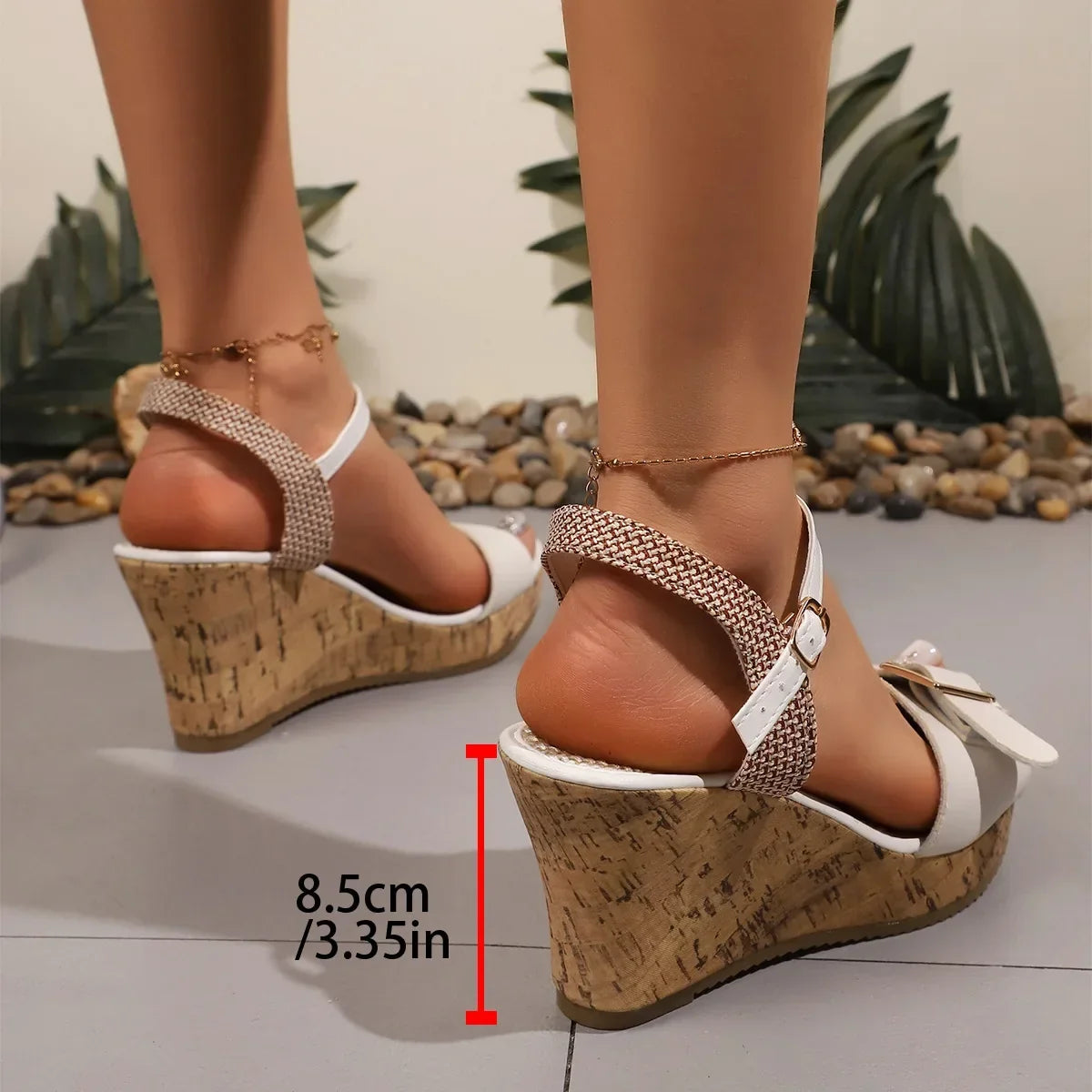 Cork Wedge Sandals for Women, Waterproof Platform, Thick Sole, 2026 Adjustable Buckle Strap, Cork Wedge Sandals for Women,