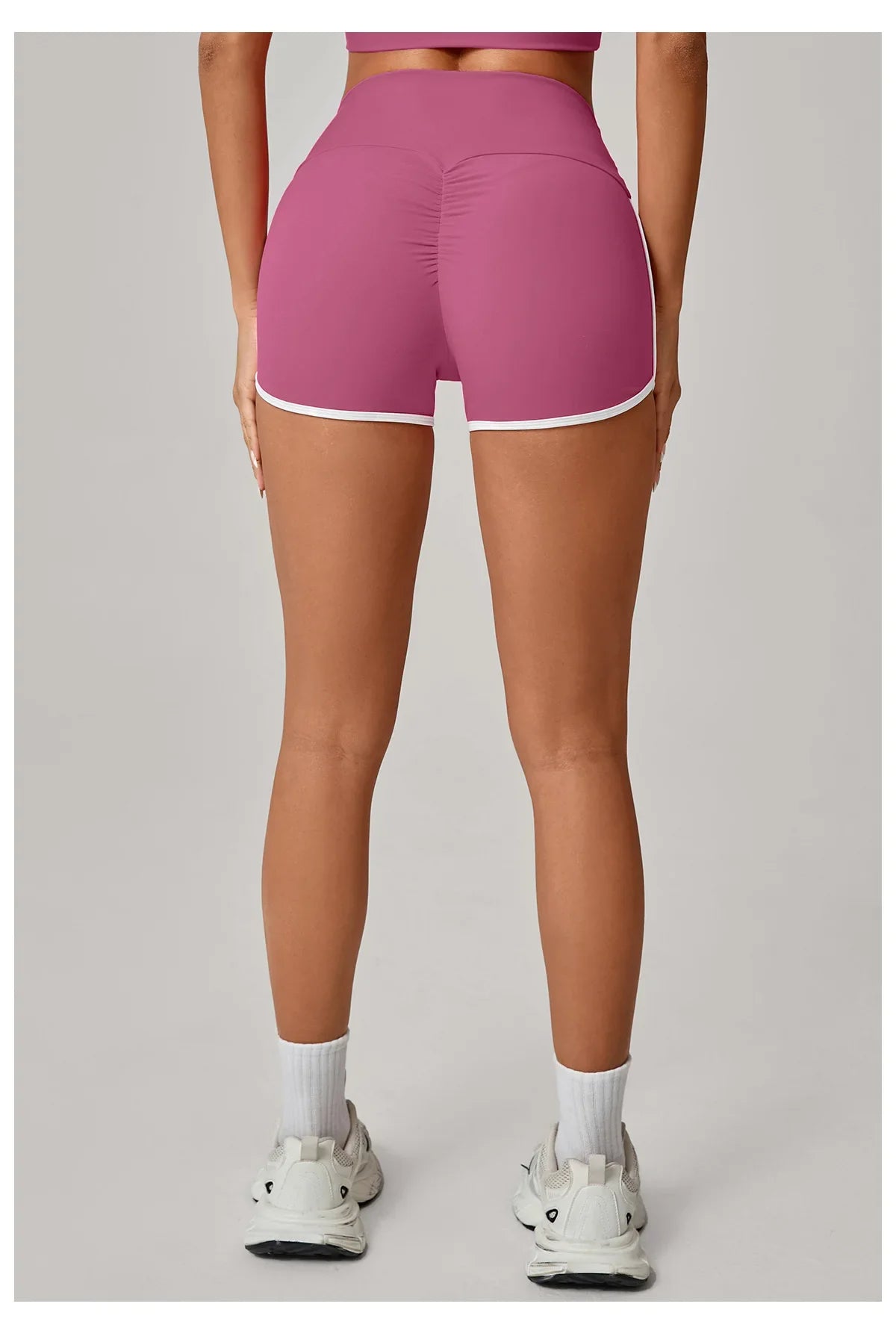 Color Blocking Patchwork Yoga Shorts Women Tight Fitting Peach Hip Lifting Sports Pants Gym Running Bike Wear Leggings