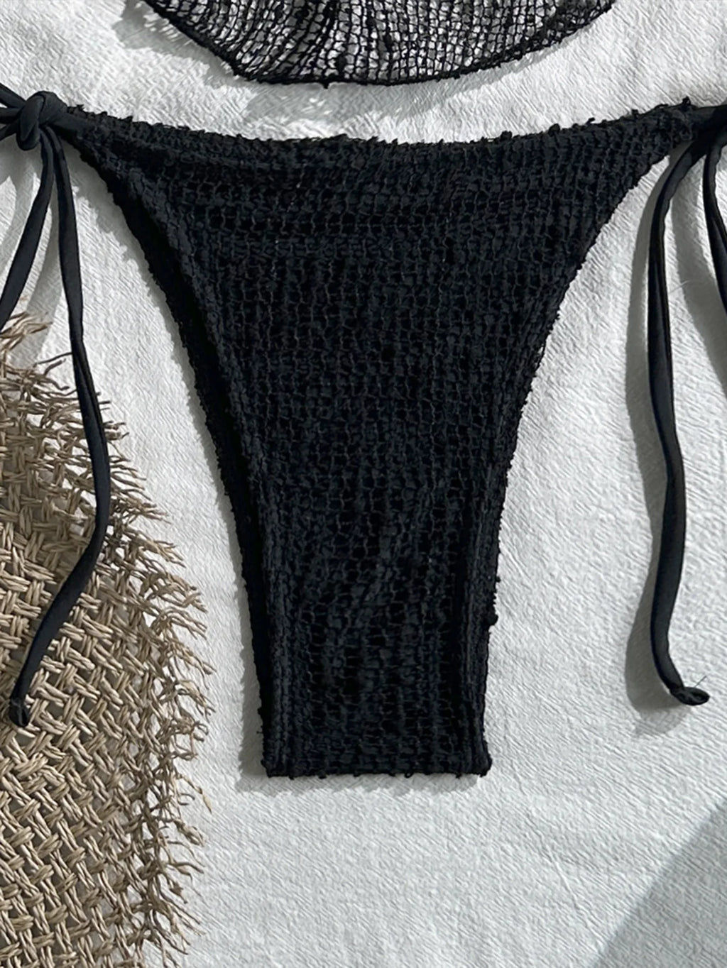 Sexy Black Mesh Draped Neckline Bikini Set 2026 Women Metal Circle Push Up Bra Triangle Swimsuit Bathing Suit Holiday Swimwear