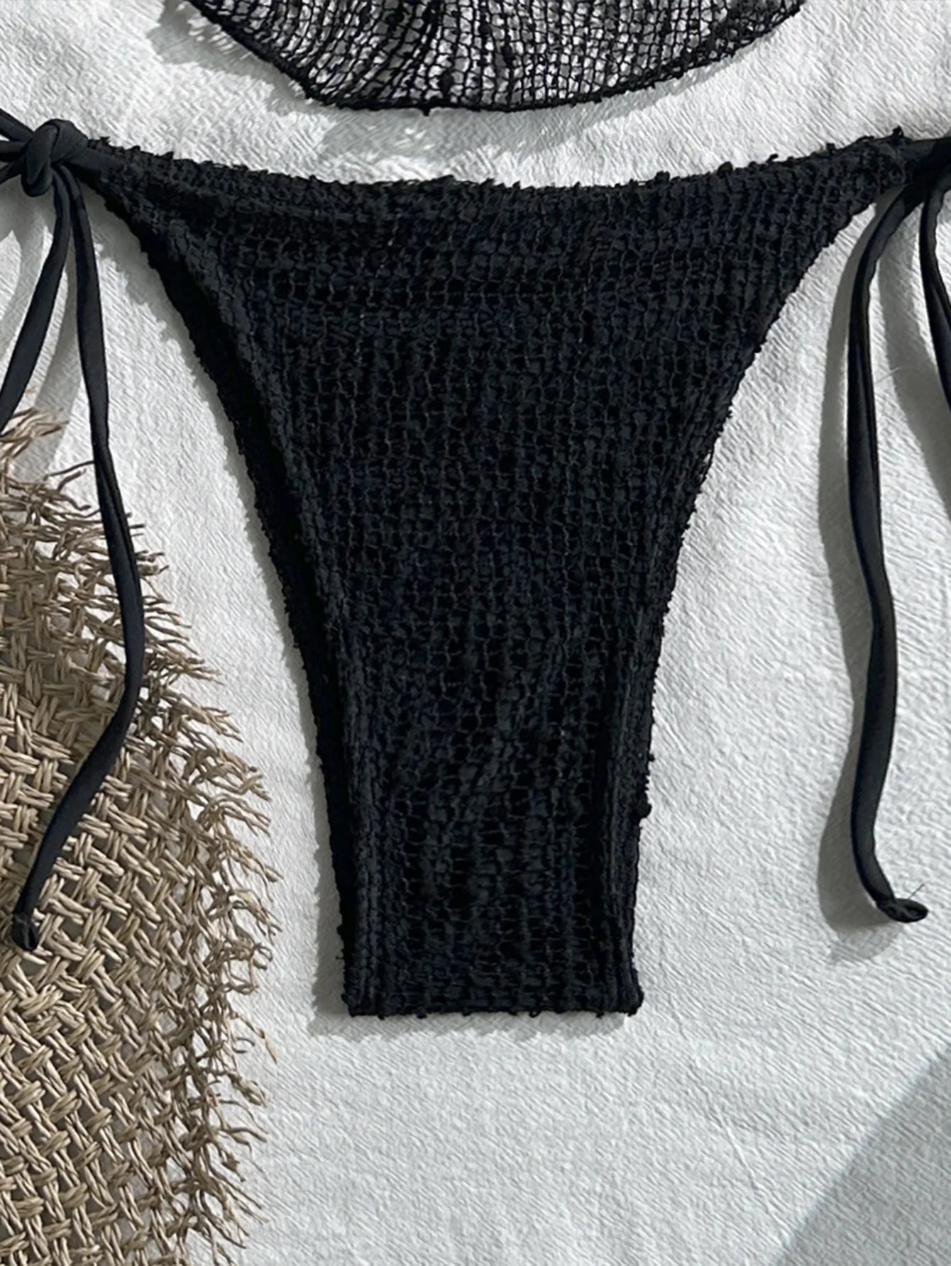 Sexy Black Mesh Draped Neckline Bikini Set 2026 Women Metal Circle Push Up Bra Triangle Swimsuit Bathing Suit Holiday Swimwear