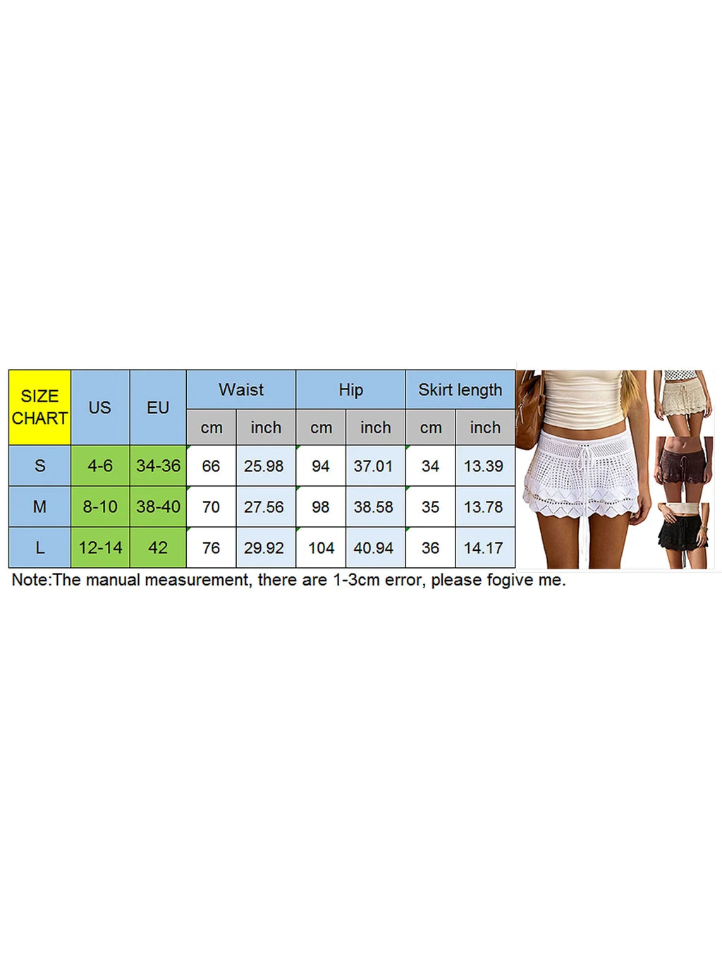 Womens Crochet Knit Mini Skirt Casual Stylish Drawstring Low Rise Tiered Hem Short Skirt Summer Beach Holiday Boho Cover-ups