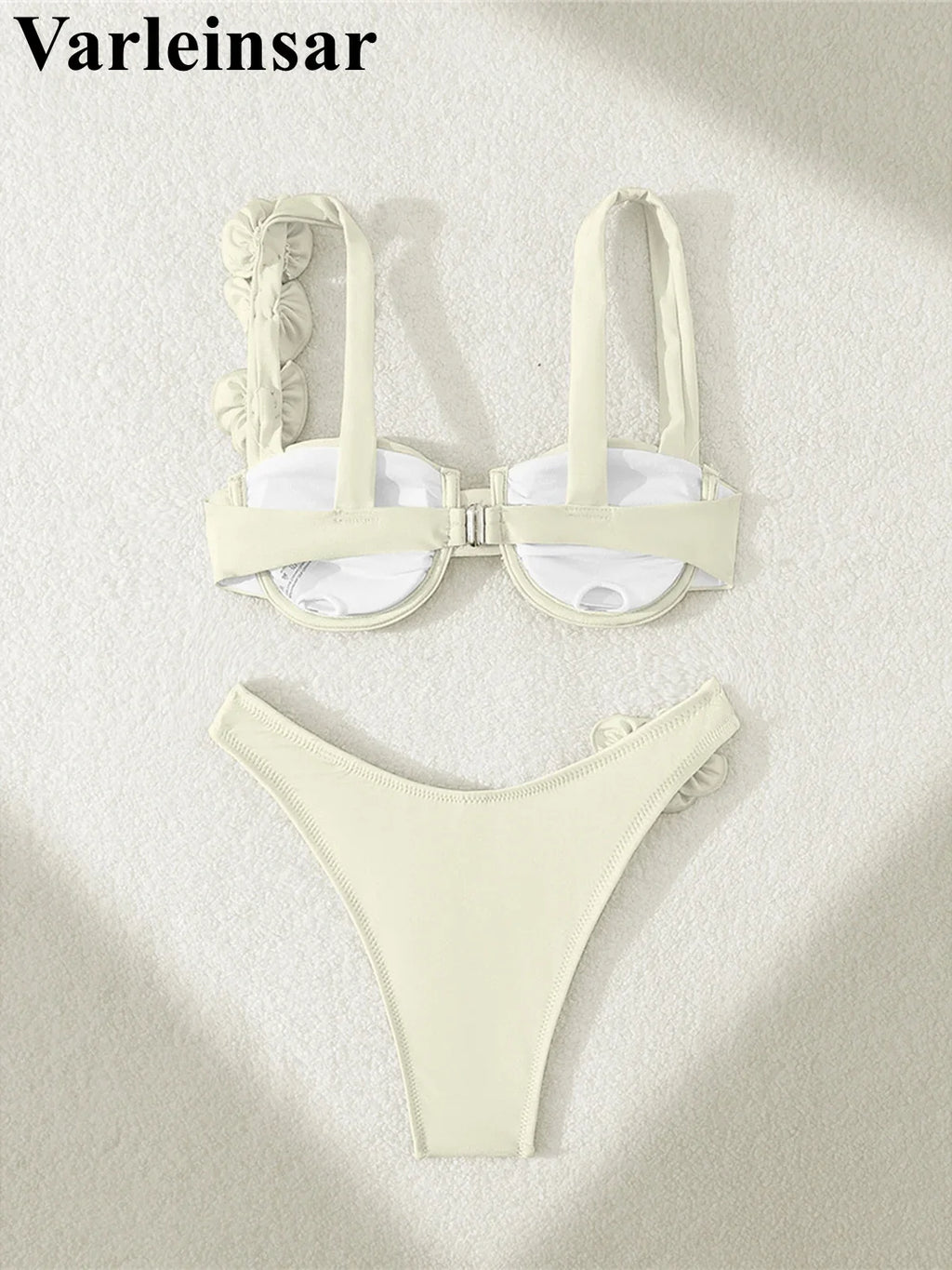 Sexy 3D Flowers Underwired Bikini Women Swimwear Female Swimsuit Two-Pieces Bikini Set Brazilian Bather Bathing Suit Swim V7970