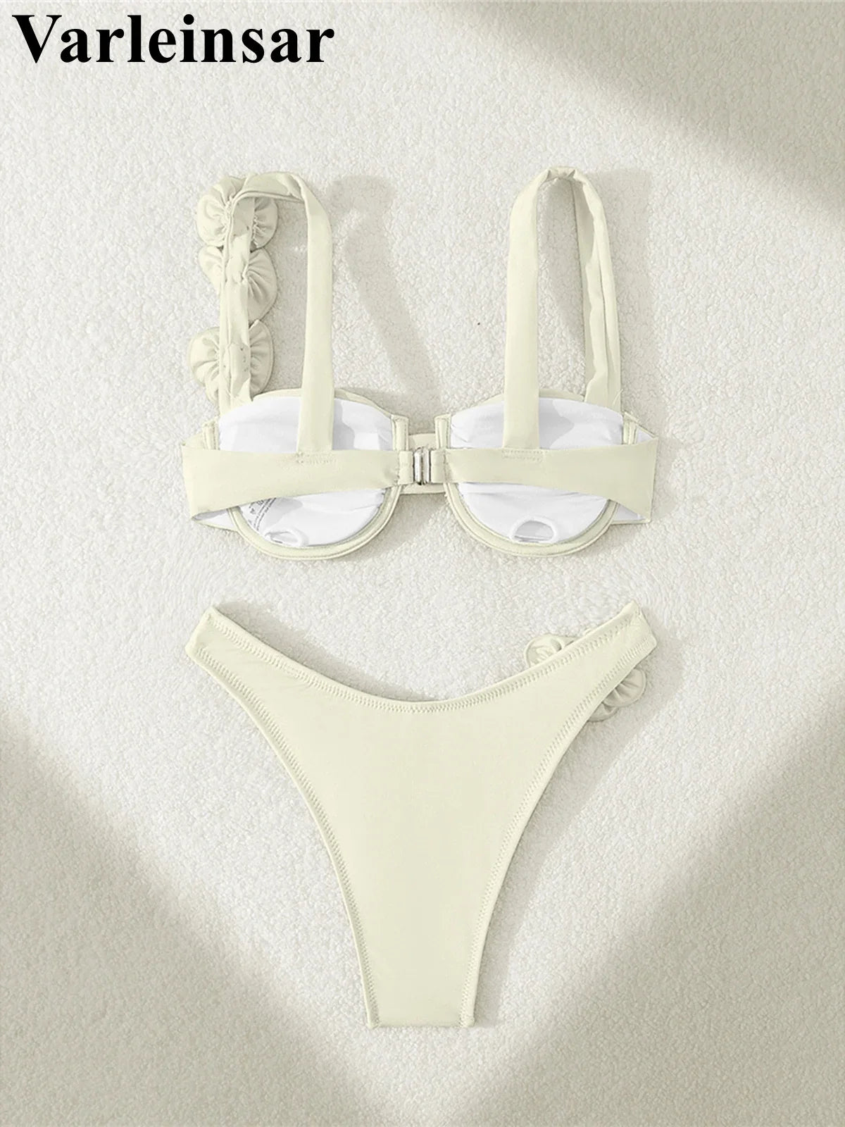 Sexy 3D Flowers Underwired Bikini Women Swimwear Female Swimsuit Two-Pieces Bikini Set Brazilian Bather Bathing Suit Swim V7970