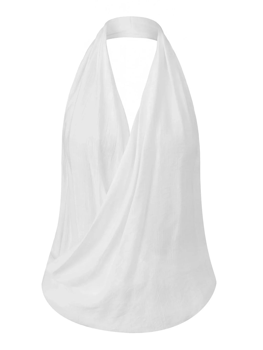 Women’s Summer Solid Color Halter Tank Tops Fashionable Loose Fit V Neck Backless Going Out Vest