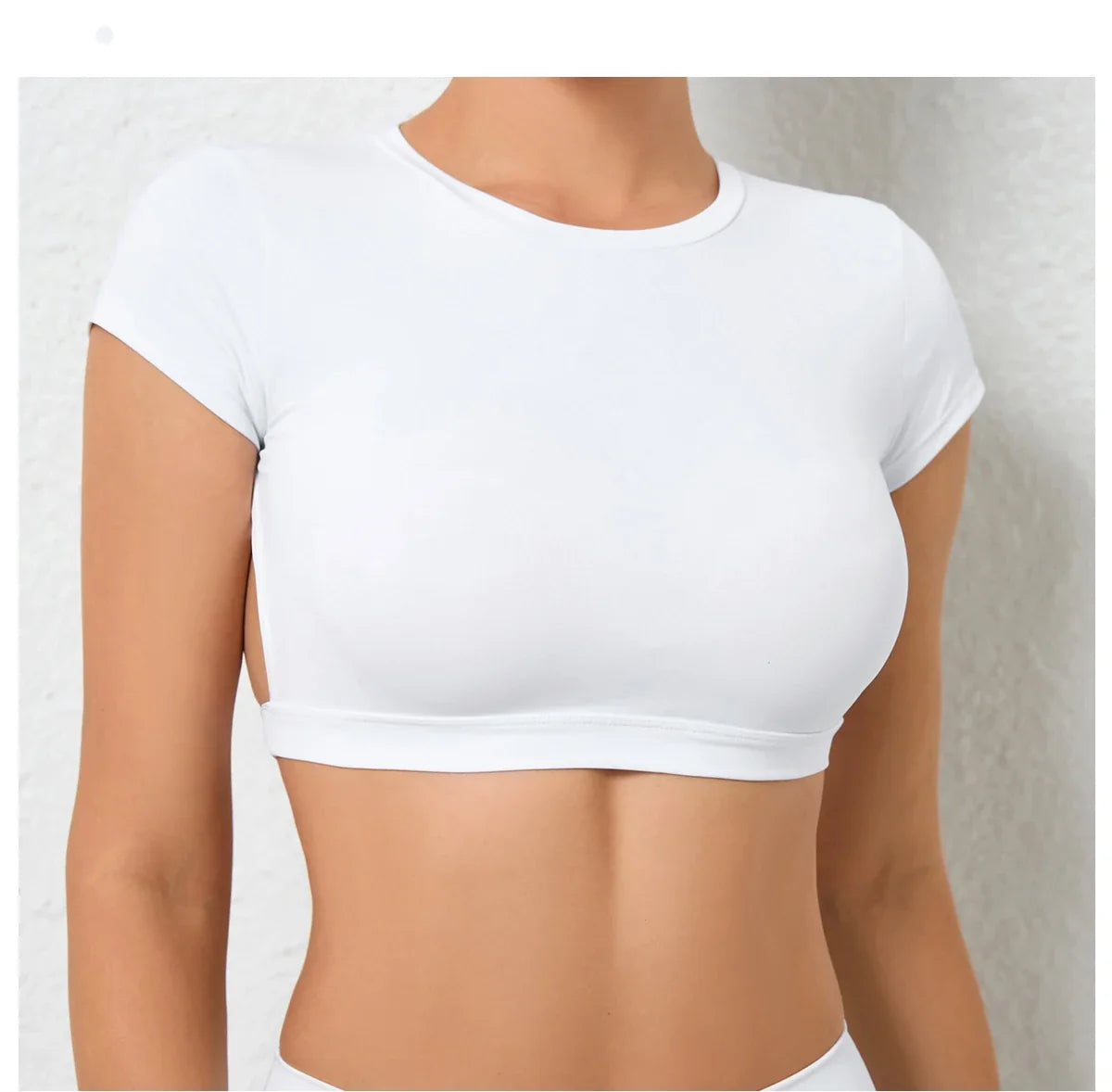 Sports Muscle Back Tee Without Padded Women Backless Sports Shirts Workout Gym Training Yoga T-Shirt Outdoor Open Back Tops
