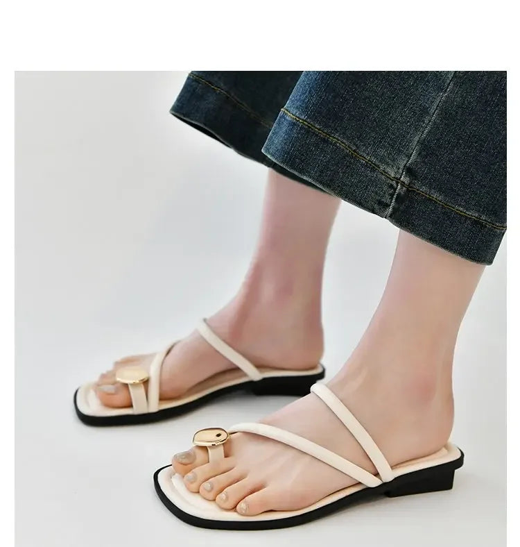 Beach Flip Flop Clip Toe Women Flats Slippers Shoes Outdoor Casual Ladies Low Heel Slides