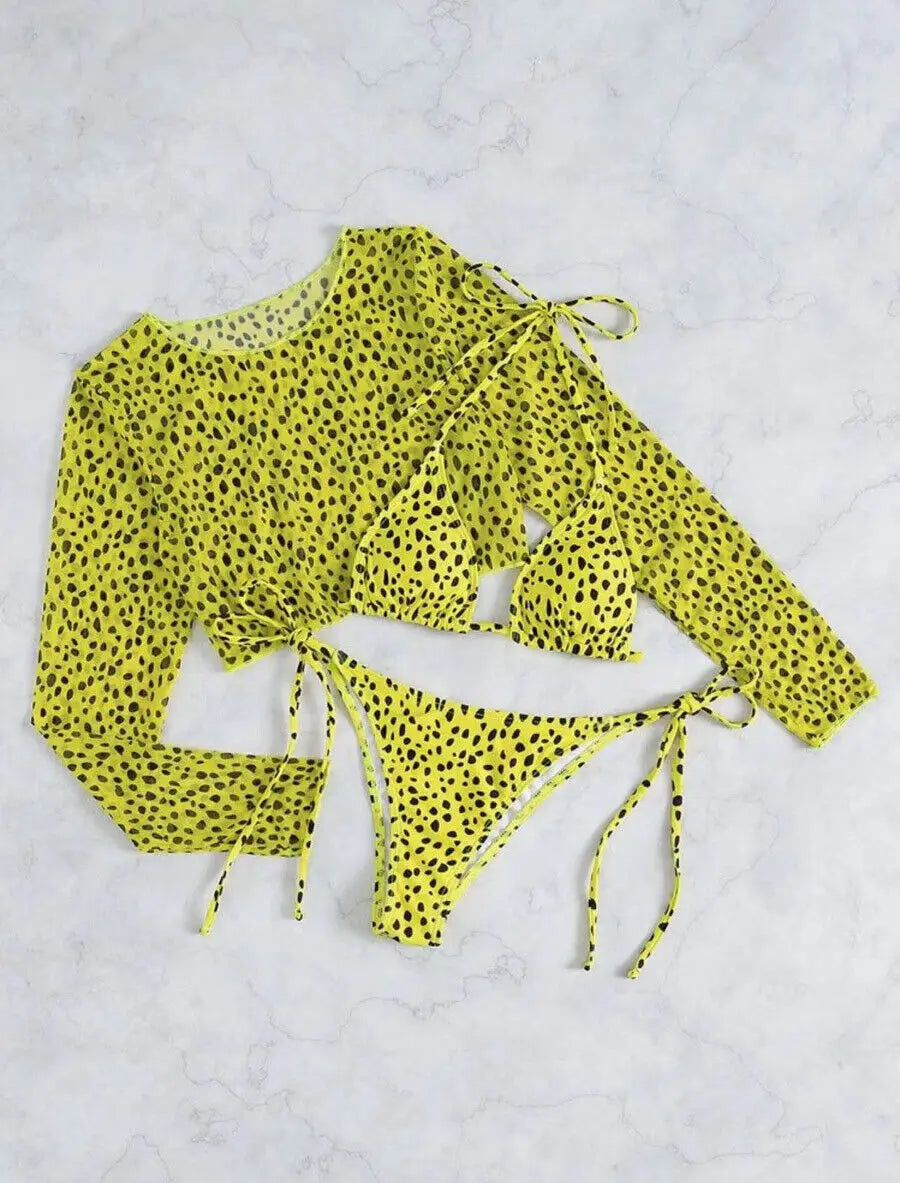 Leopard Halter Triangle Bikini 2026 Women & Tops Swimwear Female String Swimsuit Beachwear Bathing Swimming Swim Suit Beachwear