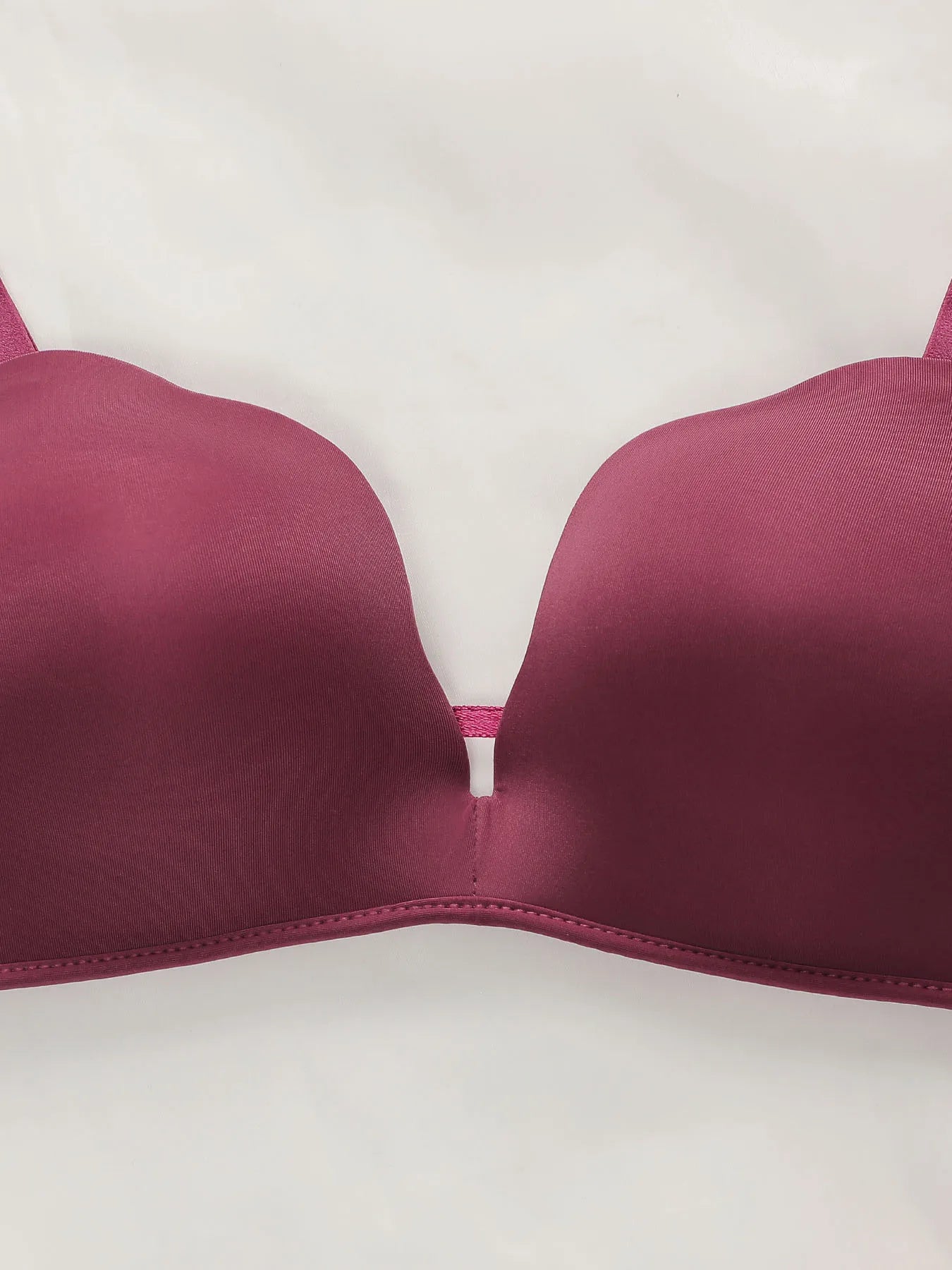 Women's sexy shell shaped bra with seamless gathering push ups and transparent shoulder straps for daily comfort underwear B2077