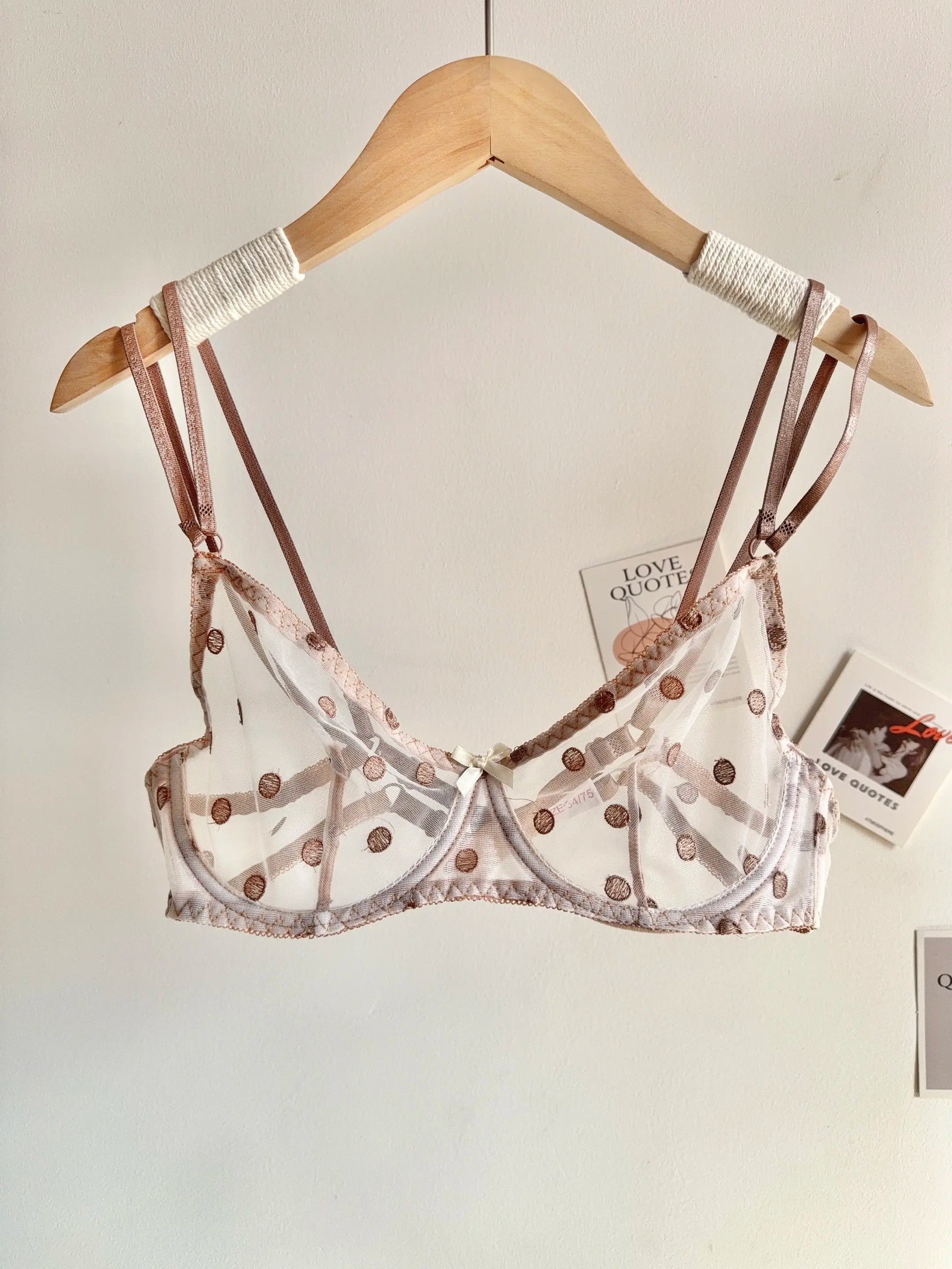 Affordable French Lace Lingerie Set | Sexy Mesh Push Up Bra for Big Bust, Ultra Thin Slimming Anti Sag Women's Bra Set MOYISU AB