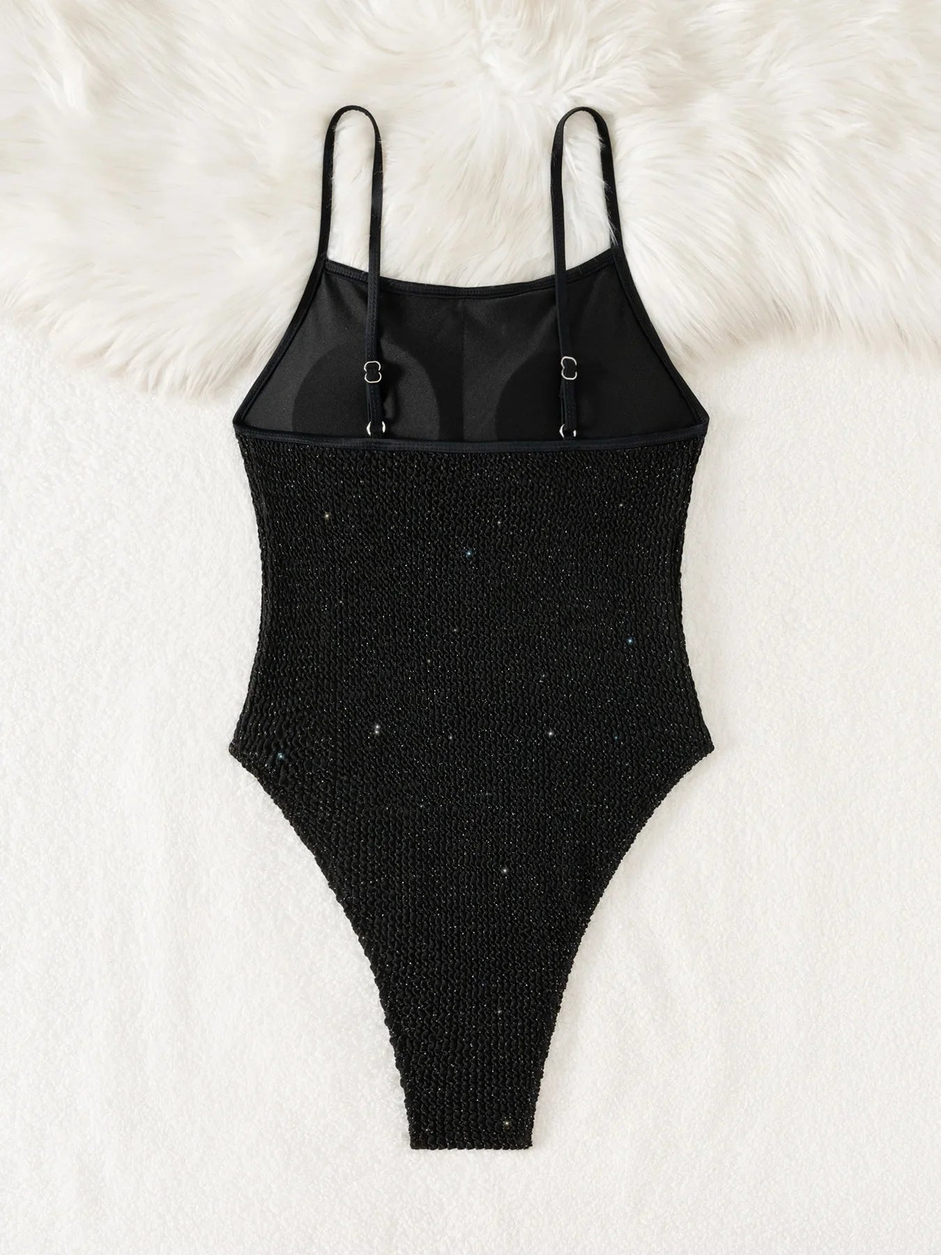 DEKA Black One Piece Swimsuit Women Solid Swimwear Adjustable Straps Bathing Suit Bodysuit Backless Beach monokini