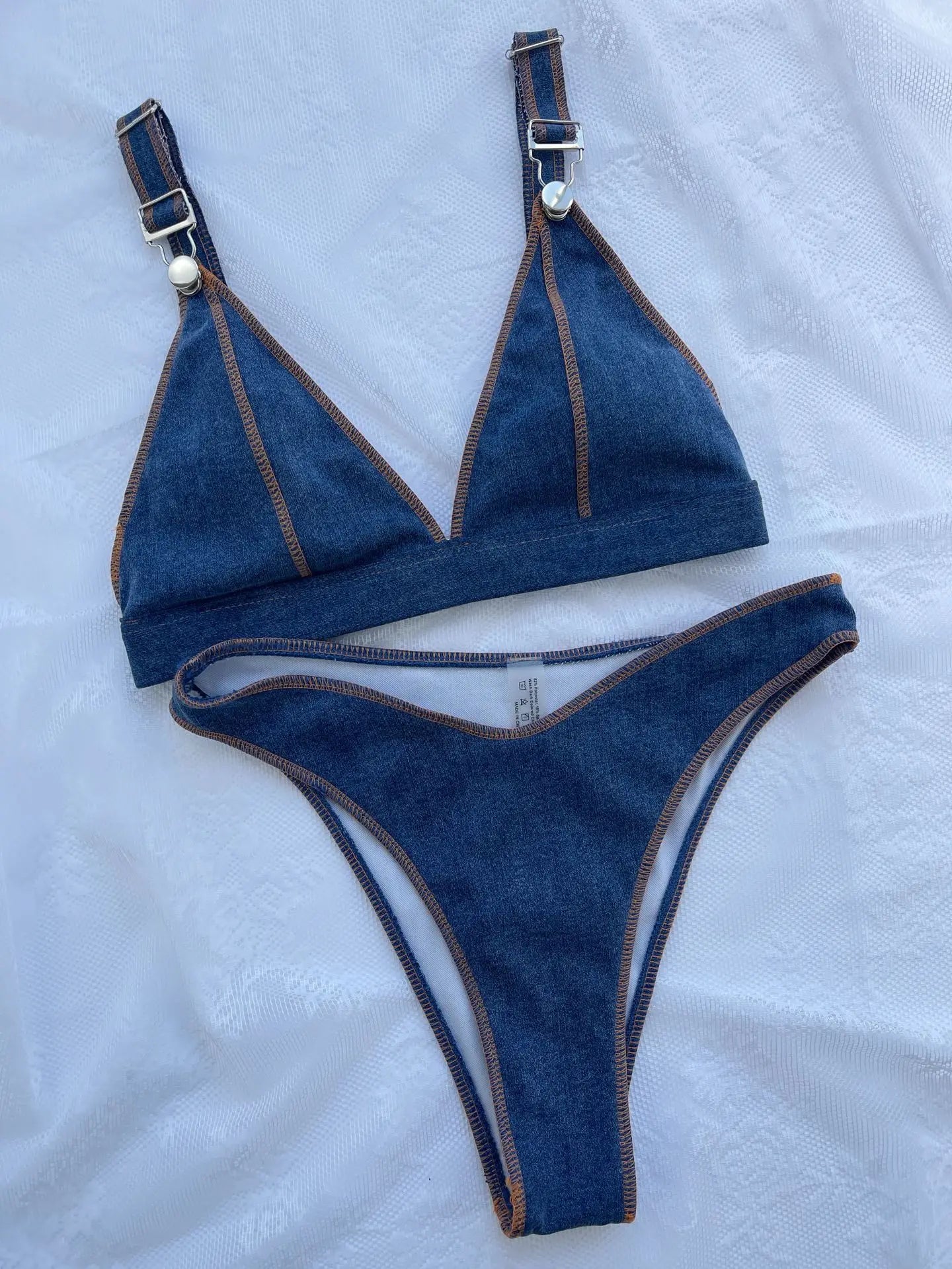 DEKA Sexy Brazilian Women Swimwear Denim Bikini Set Blue High Cut Bikini Female Swimsuit Two-pieces Bather Bathing Suit Swim