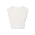 Fashionable Casual Solid Color Pleated Knit Top White Pleated Short Sleeve Blouse Waist Elegant Summer Top For Women Wear R6ZV
