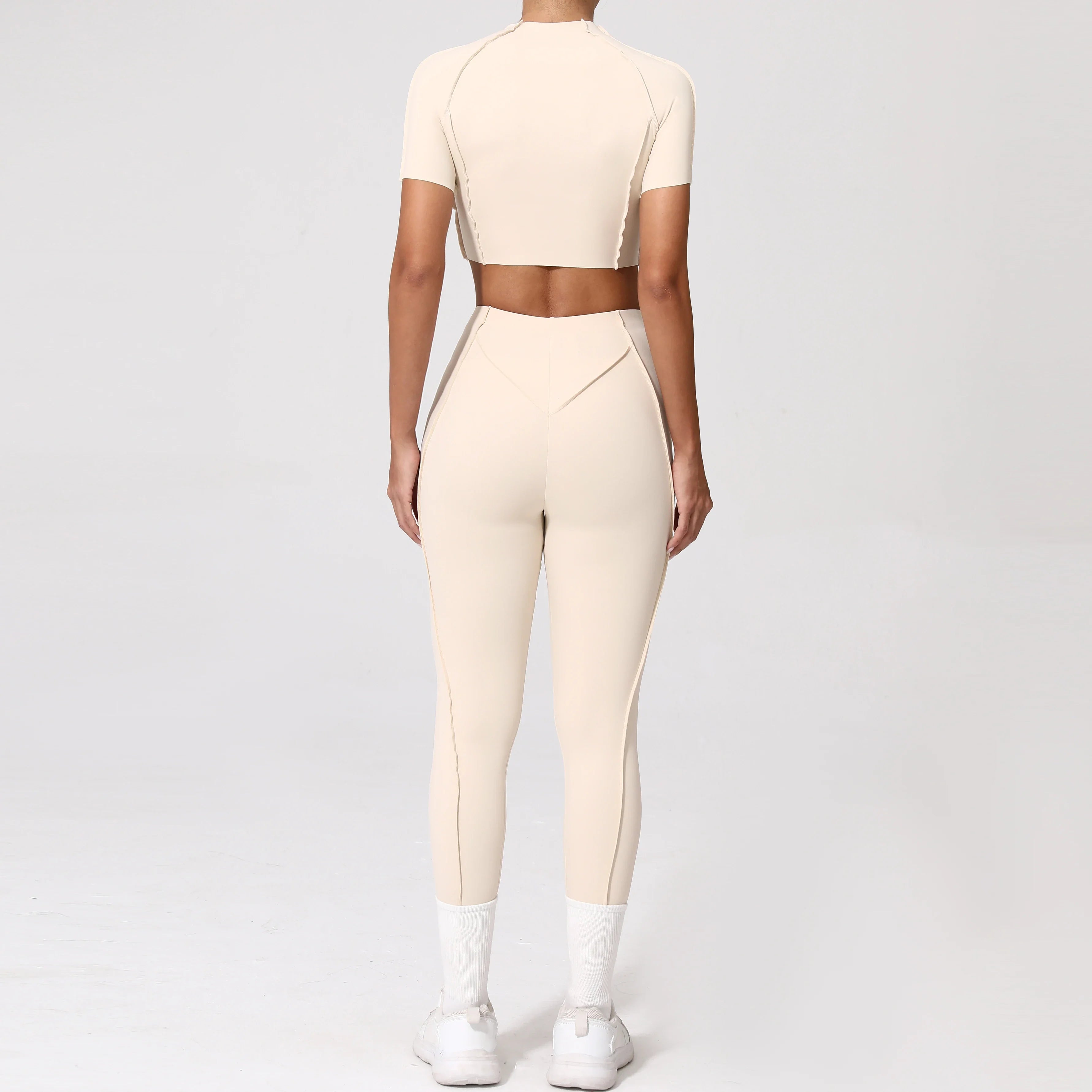 2PCS Yoga Suit Sports Set Women Quick-Drying Gym Set Women Tracksuit Running Workout Long Sleeve Sports Shirt Yoga Clothing