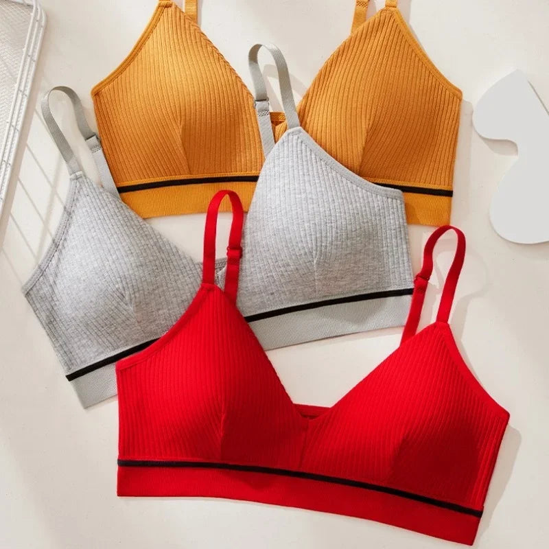 Women Bra Wire Free Cotton Bras Female Seamless Underwear Solid Color Lingerie Girls Breathable Sexy Bralette