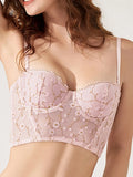 Women Sexy Lace Slim Fit Cami Top Low Cut floral Mesh Crop Tank Top Summer Y2K Going Out Top Embroidery