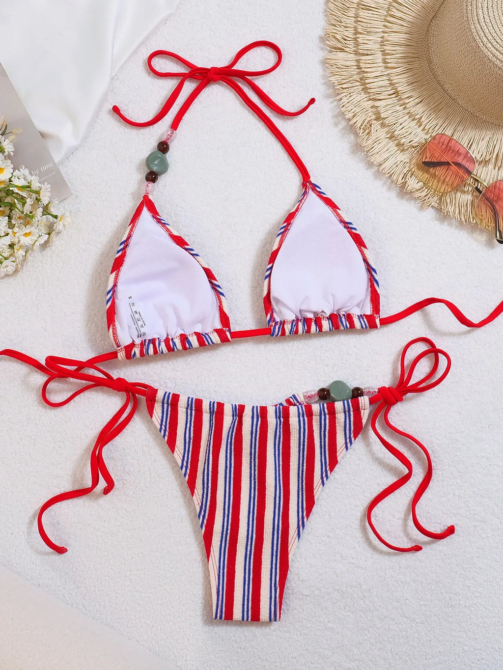 DEKA Sexy Push Up Bra Striped Bikinis Sets Women Bandage Triangle Swimsuit Brazilian Summer Holiday Bathing Suit Swimwear