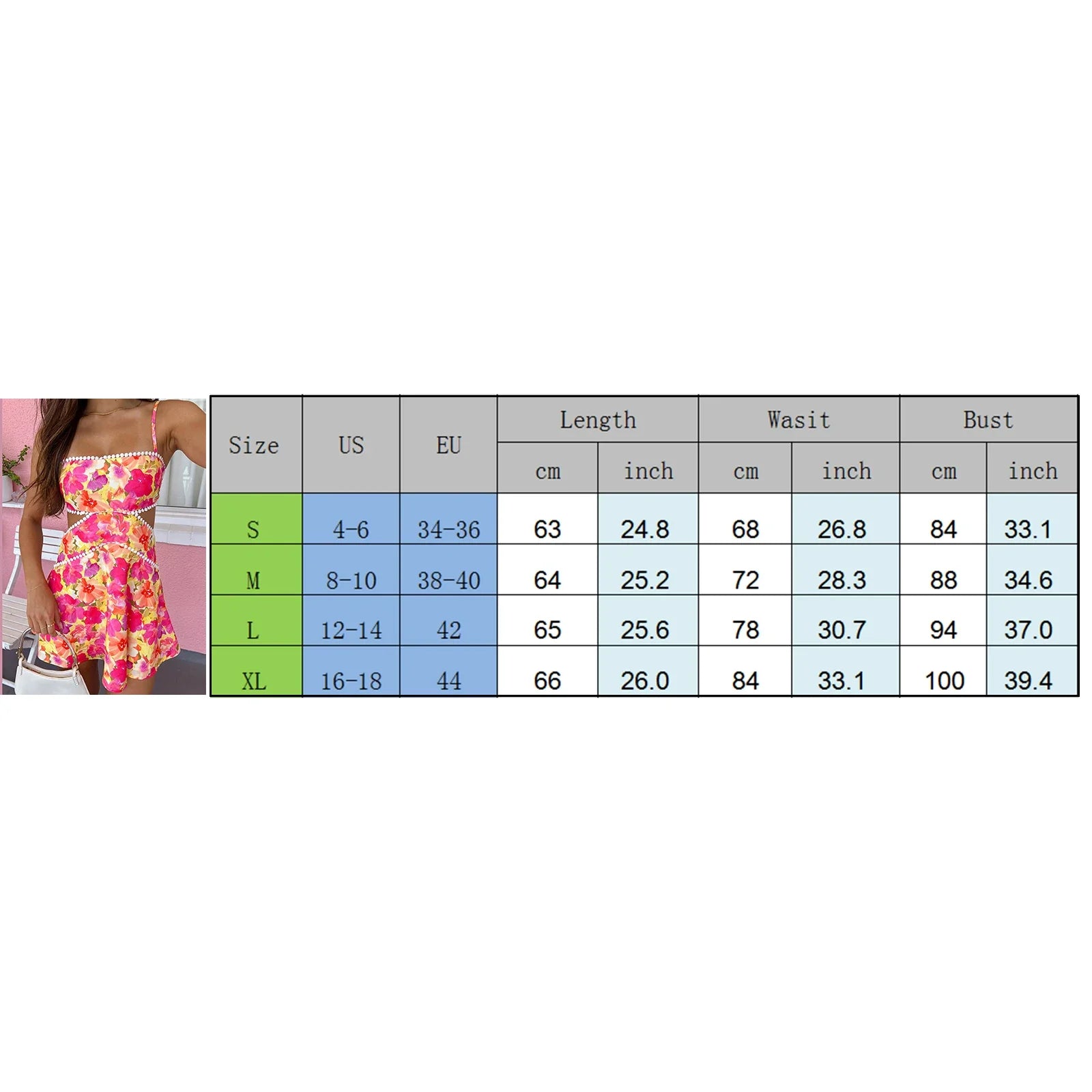 Women's Summer Fashion Open Back Mini Cami Dress Sleeveless Cutout Floral Print Spaghetti Strap Dresses