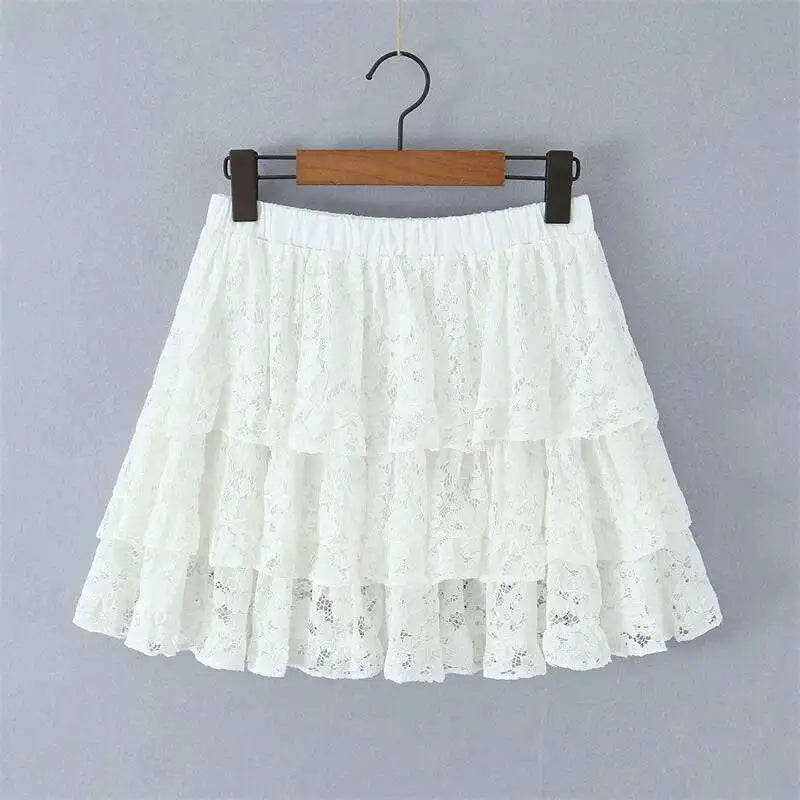 French-style Elegant Stand-up Collar Tie-waist Slim-fit Pleated Long-sleeve Shirt For Women With Waist Lace Cake Skirt QXS5