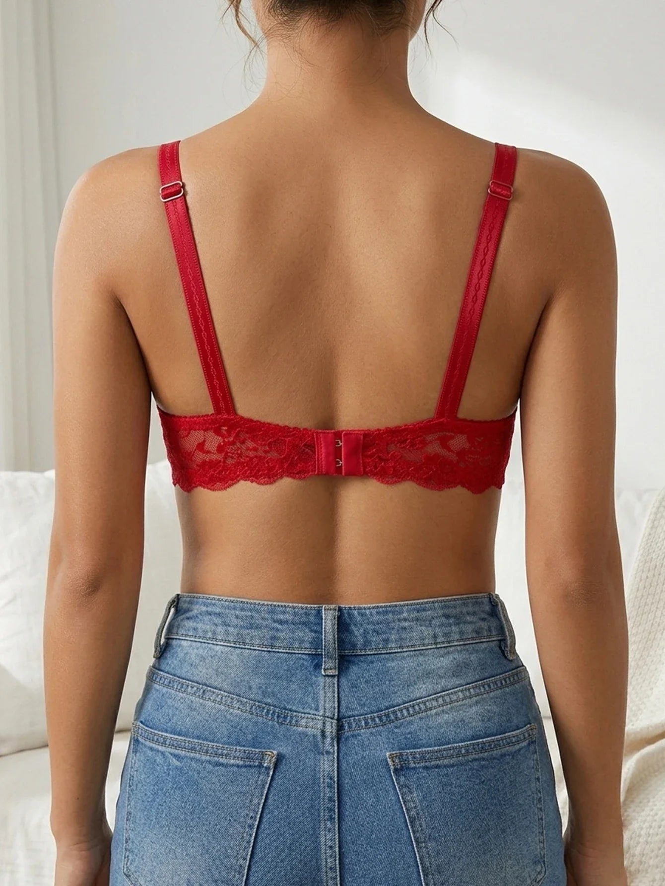 1PCS Floral Lace Woman Bra Mesh Push Up Bra French Underwire Underwear Comfortable Thin Cup Bra Women