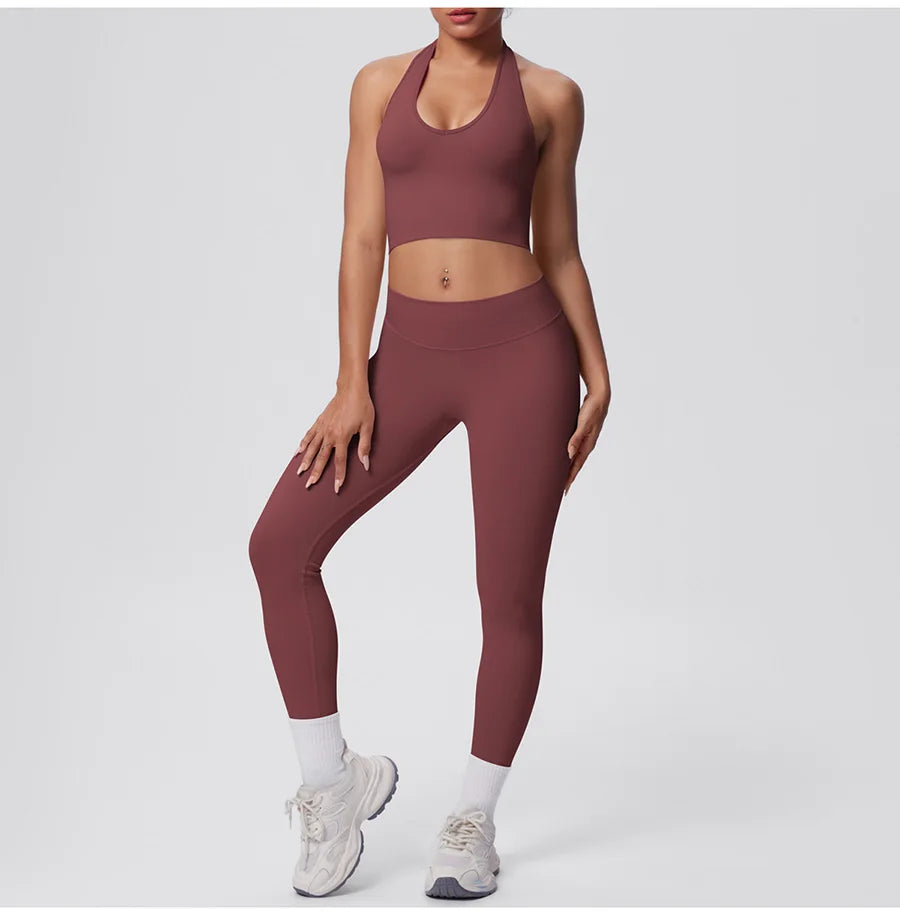 2pcs Yoga Set Gym Outfits Clothes Athletic Wear Yoga Suits For Women Fitness Set Tracksuits Sports Bra Gym Leggings Sportswear