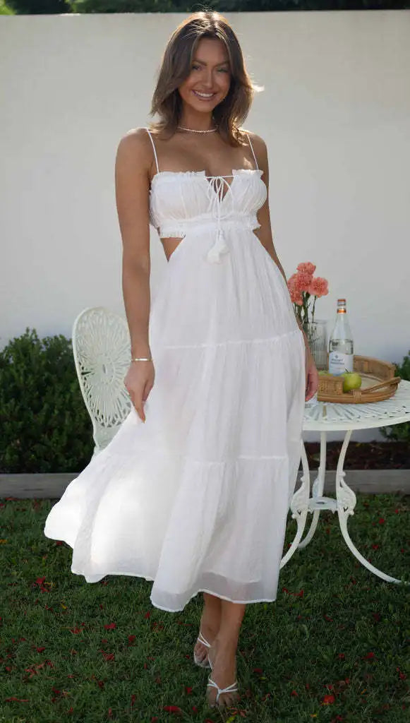 Foridol Strapless Yellow White Summer Dress for Women Elegant Holiday Beach Boho Maxi Long Sundress Backless Sexy Party Vestidos