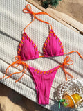 2025 Halter Wrinkled Weaved Bikini Women Swimwear Female Swimsuit Two Pieces Bikini Set Brazilian Bathing Suit Swim Beach Wear